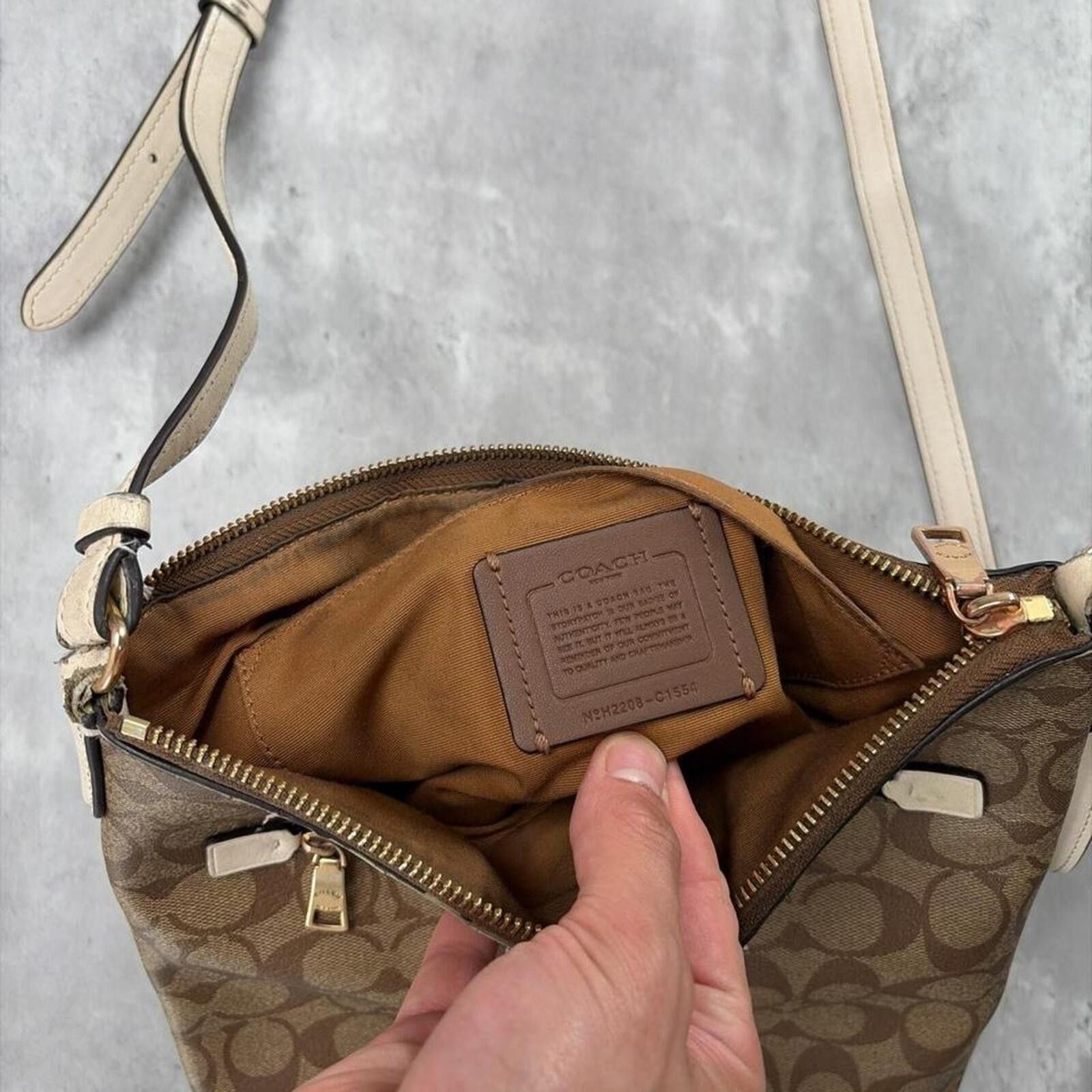 Coach Y2K Brown Coach Signature C Distressed Grunge Crossbody Bag Size ONE SIZE - 5 Thumbnail