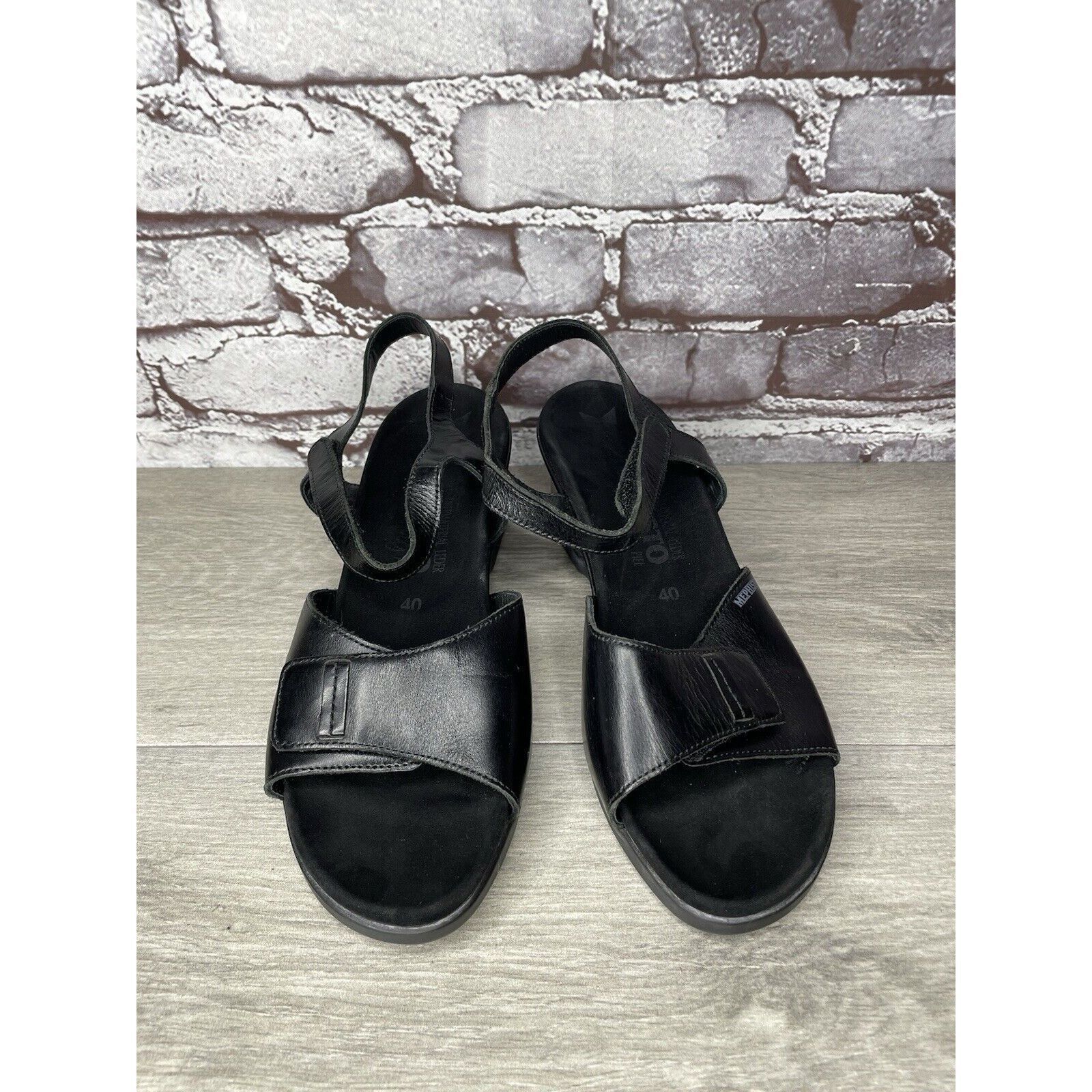 Mephisto Mephisto Black Leather Ankle Strap Causal Wedge Sandals Wome Size US 9.5 / IT 39.5 - 15 Thumbnail