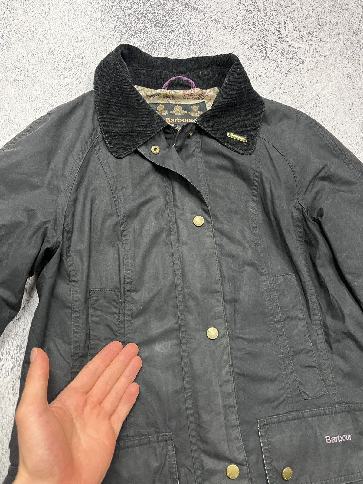Barbour Vintage Barbour Print Beadnell Waxed Jacket Size UK 10 Rare Size M / US 6-8 / IT 42-44 - 8 Thumbnail