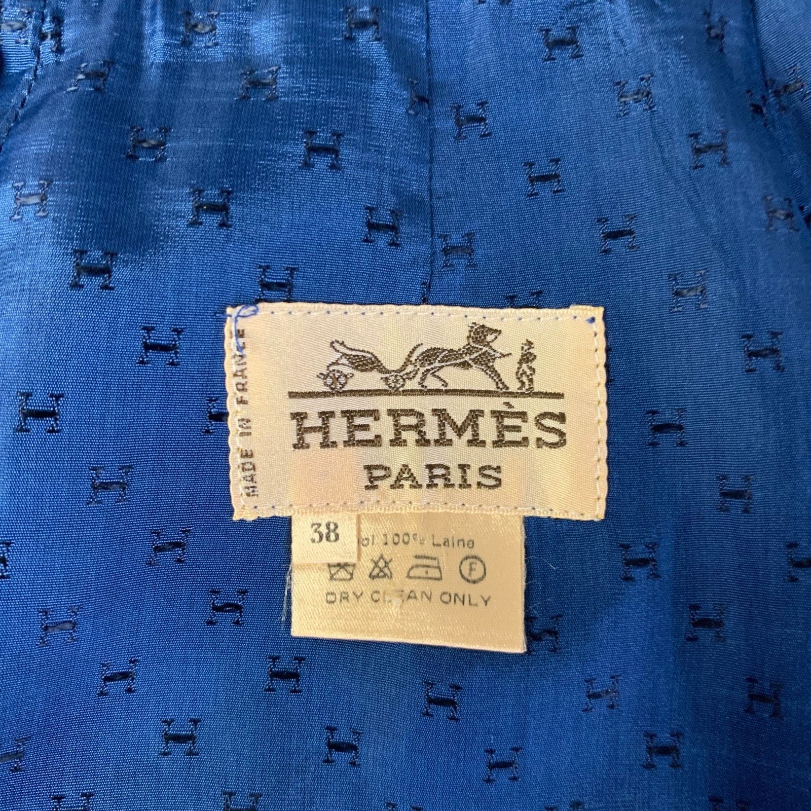 Hermes HERMES Size 6 Blue Wool Pleated Knee-Length Skirt Size 27" / US 4 / IT 40 - 4 Thumbnail
