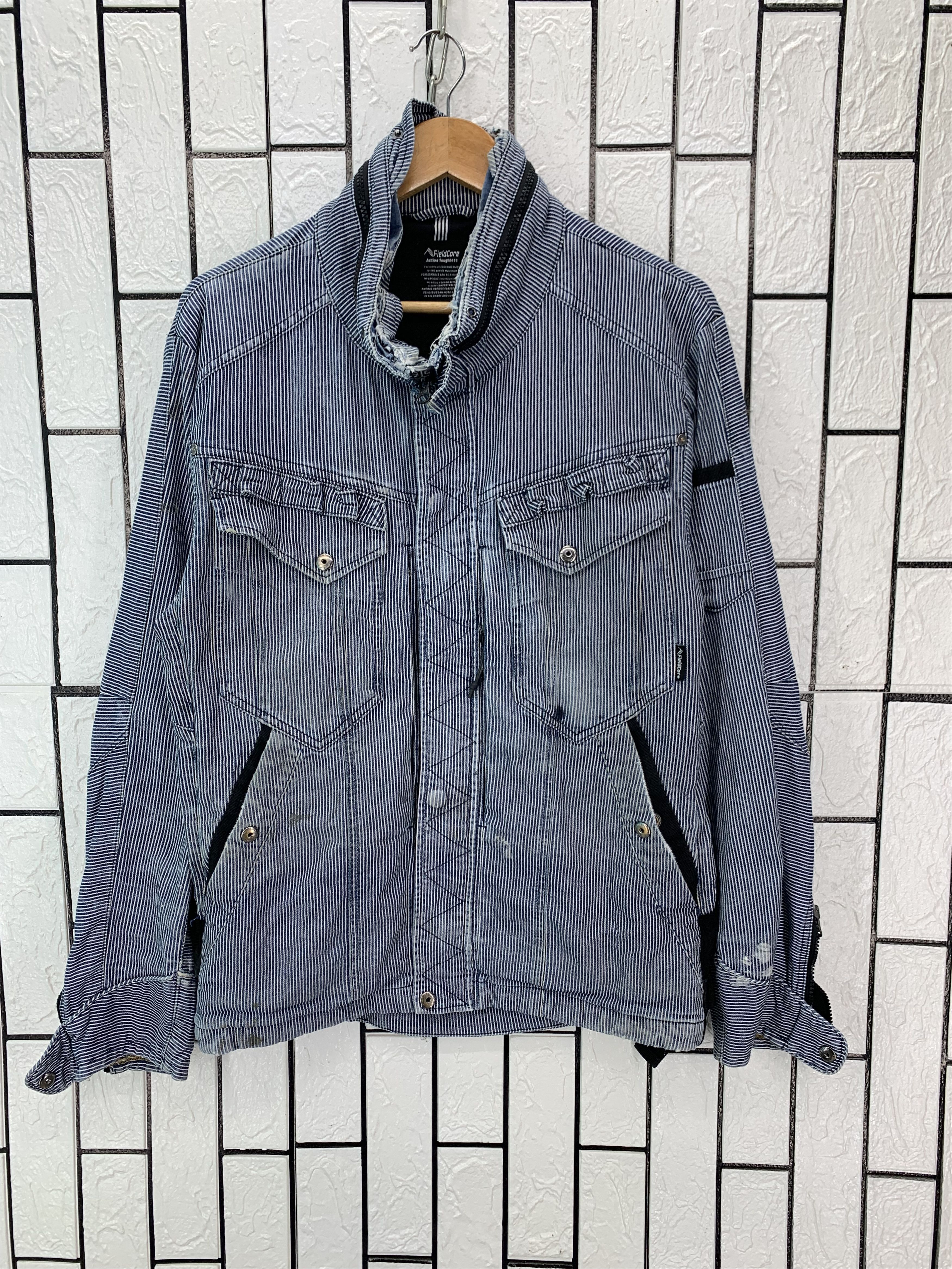 Japanese Brand Fieldcore Stripe Hickory Workwear Size US S / EU 44-46 / 1 - 1 Thumbnail