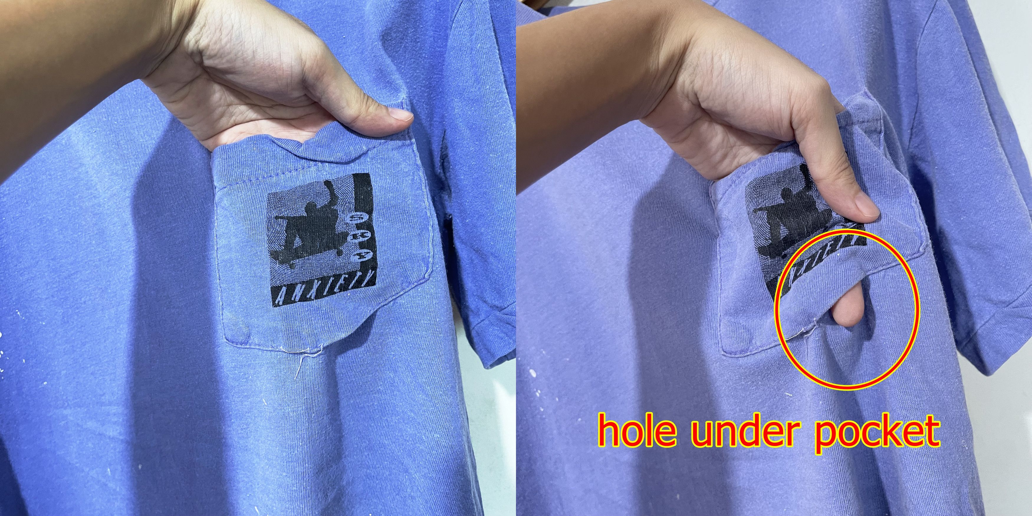 Vintage Vintage 90s Sky Anxiety Pocket Tee Size US XXS / EU 40 - 5 Thumbnail