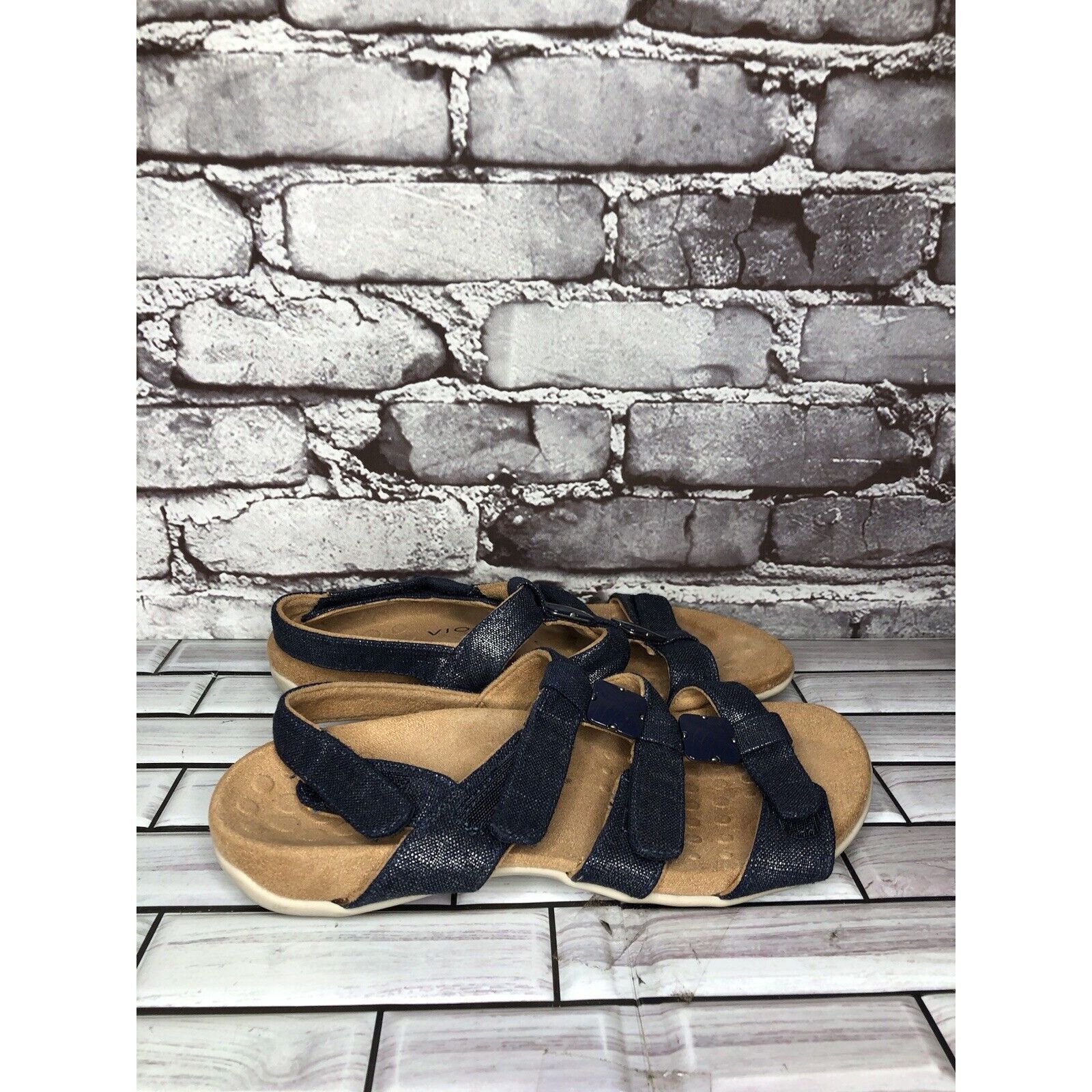 Other Vionic Amber Blue Denim Adjustable Strap Casual Sandals Wome Size US 8 / IT 38 - 11 Thumbnail