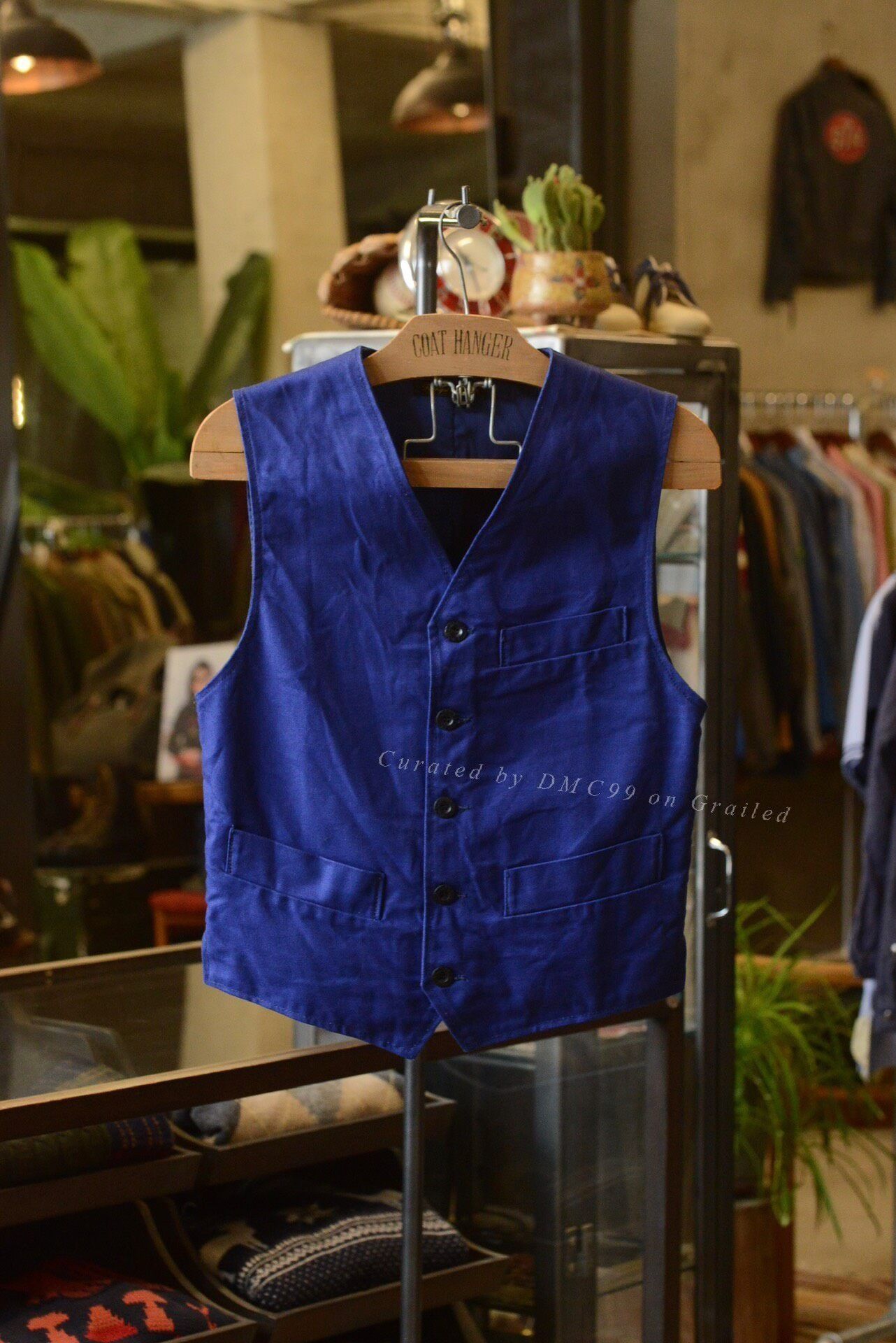 Le Laboureur Le Laboureur Blue Workwear Vest France Size XS / US 0-2 / IT 36-38 - 1 Thumbnail