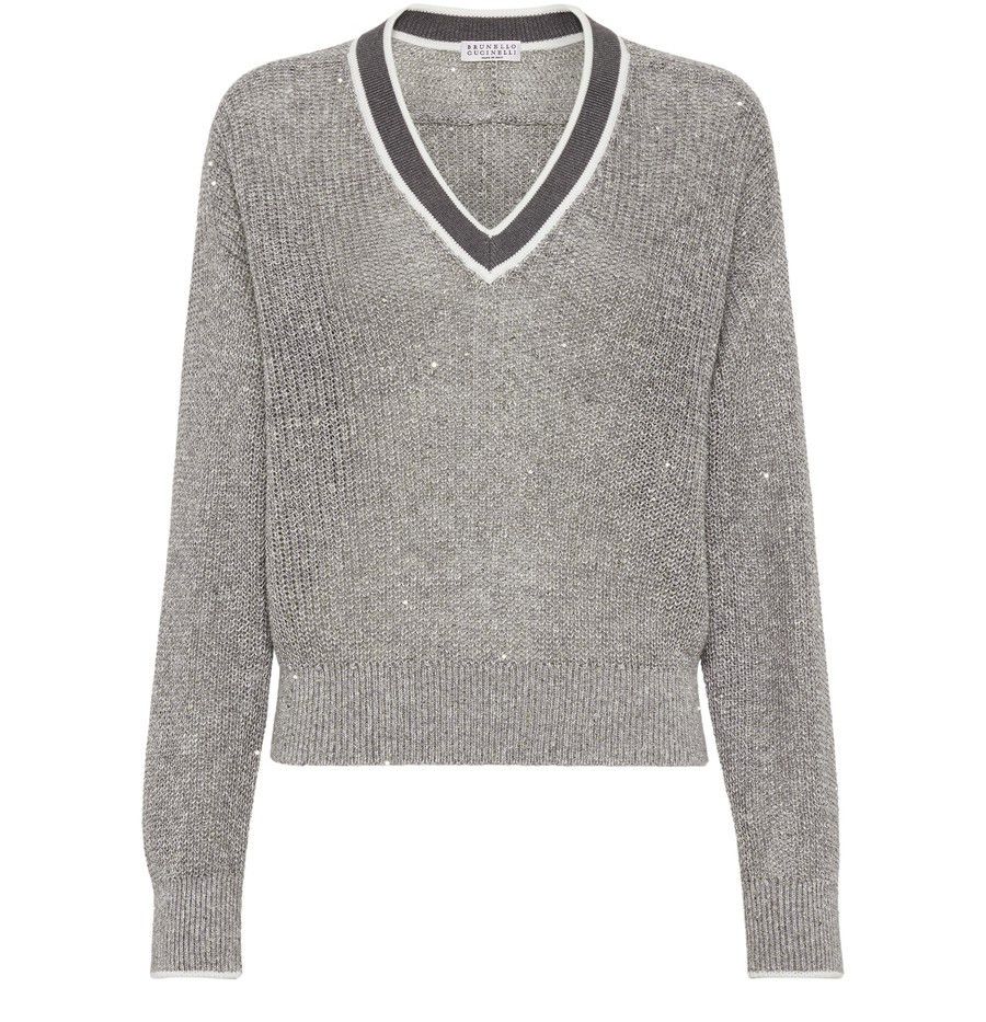 Brunello Cucinelli o1w1db10825 Sweater in Medium Grey Size S / US 4 / IT 40 - 1 Thumbnail