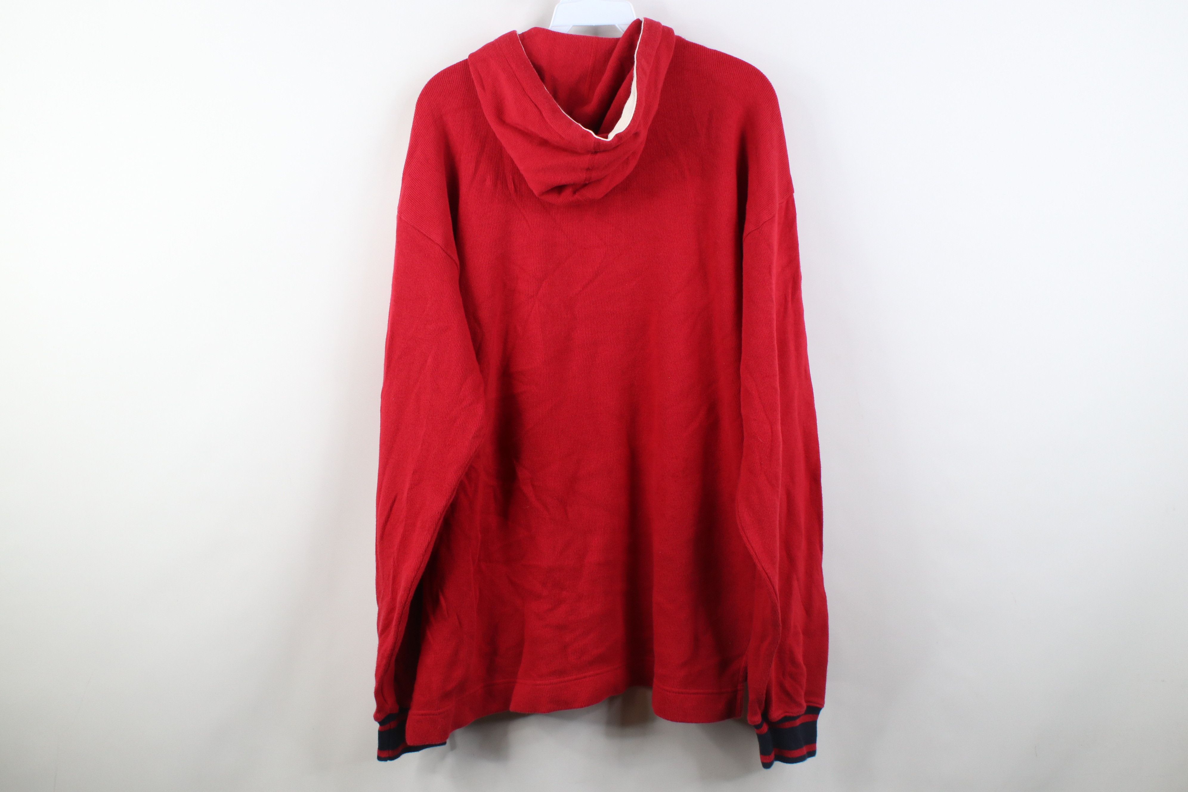 Nautica Vintage 90s Nautica Ribbed Knit Hoodie Sweater Red Cotton Size US M / EU 48-50 / 2 - 10 Thumbnail