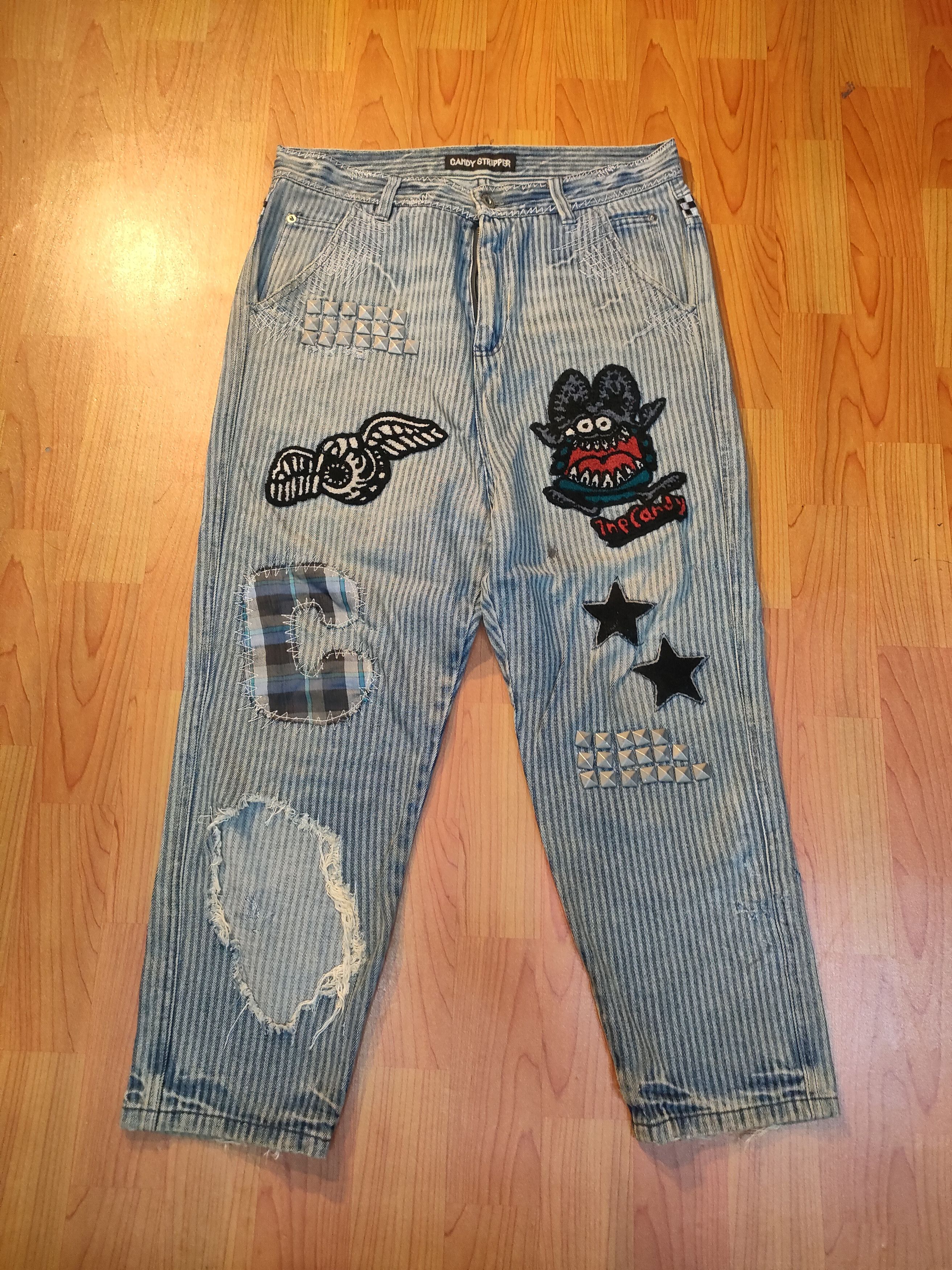 Japanese Brand Candy Stripper Hickory Cropped Pants Size US 32 / EU 48 - 1 Thumbnail