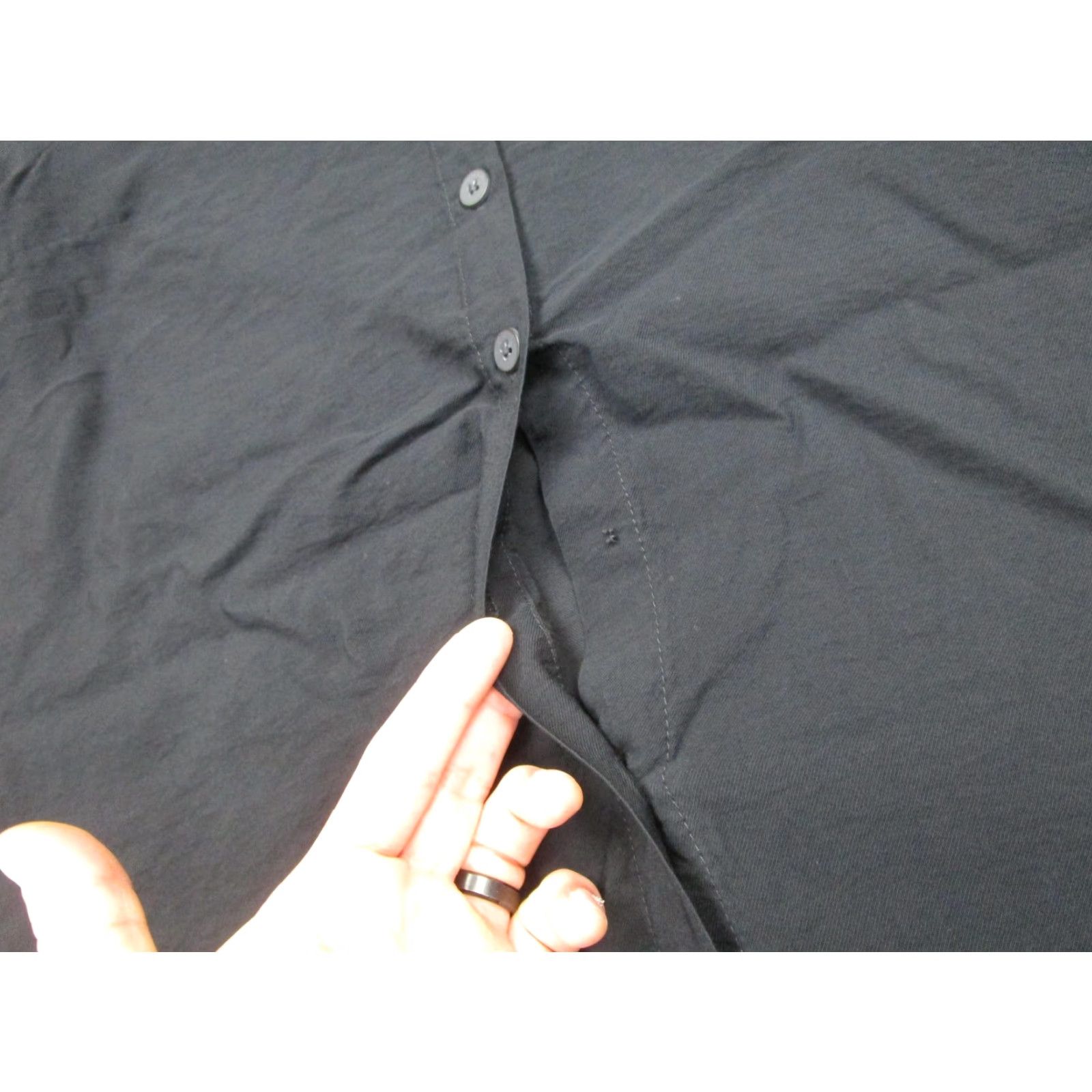 Vintage LC Waikiki Cottagecore Shirt Dress Womens 46 Black Long Button Front Puff Sleeve Modest Casual Dress 3/4 Sleeve V-Neck Women Size L / US 10 / IT 46 - 5 Thumbnail