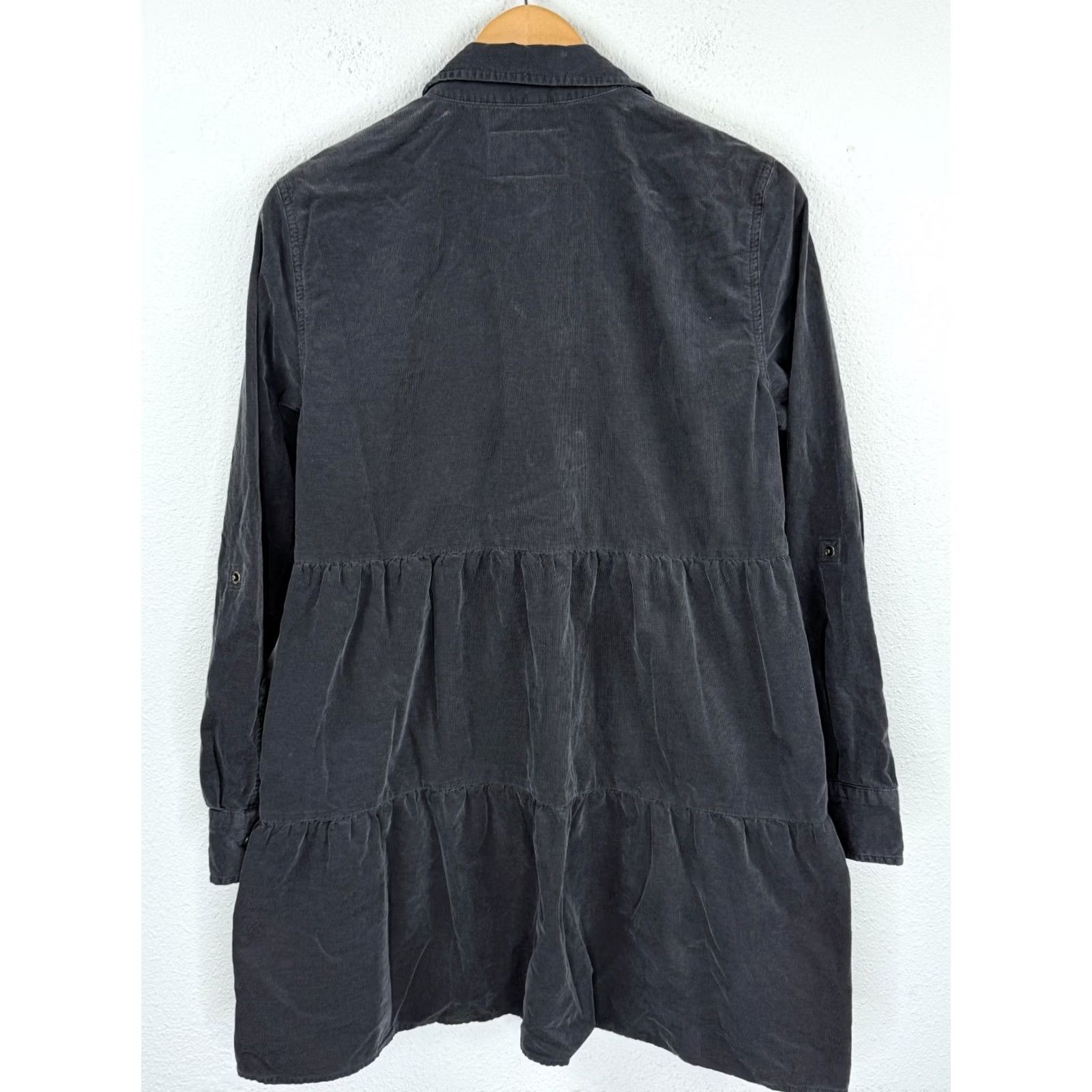 Vintage VINTAGE The Shirt by Rochelle Behrens Corduroy Long Sleeve Button Front Dress Gray Shirt Dress Women Small Regular Knit? Size S / US 4 / IT 40 - 7 Thumbnail