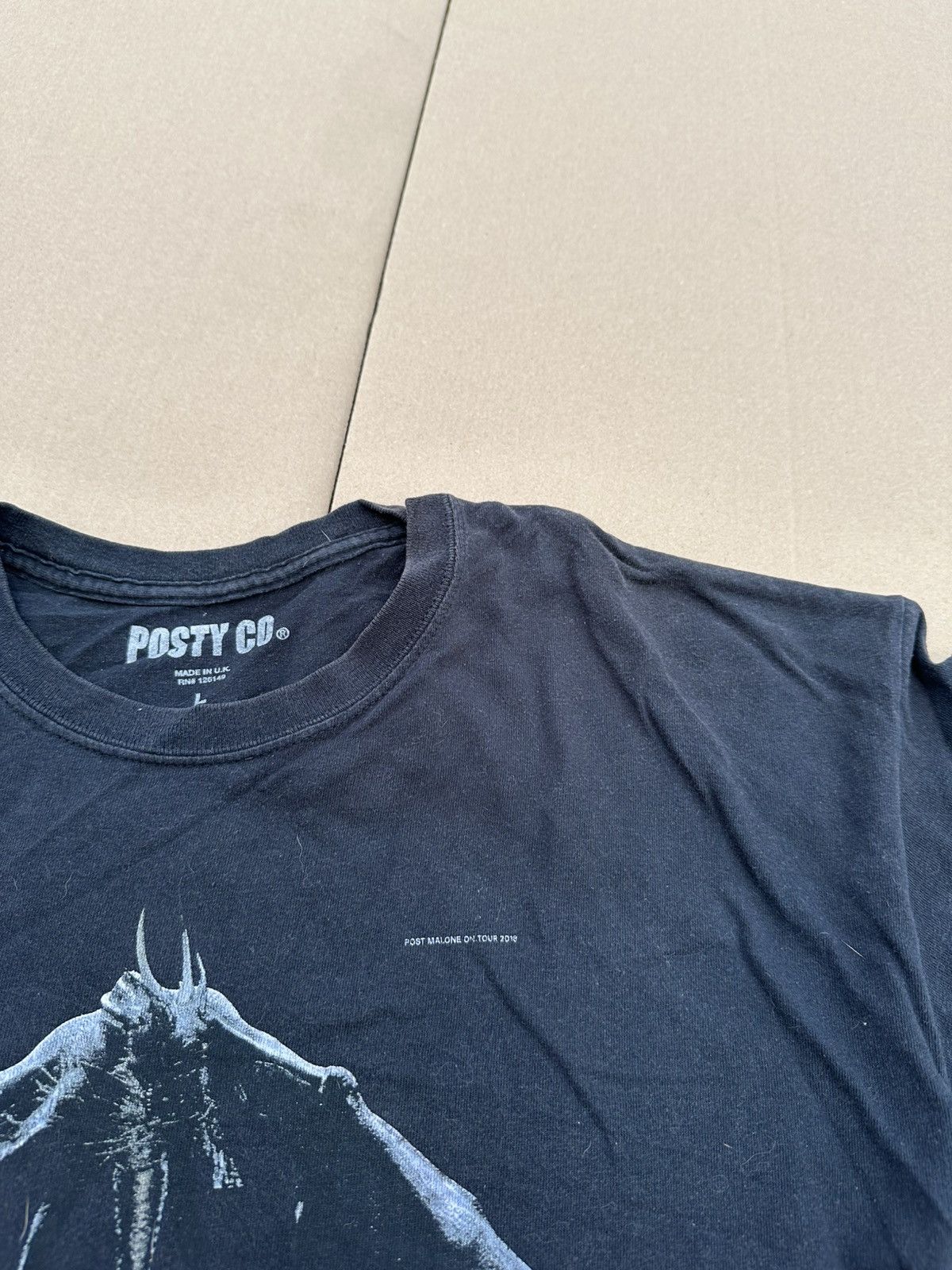 Japanese Brand Post Malone Posty Co 2018 Tour Tee Black B&B L Size US L / EU 52-54 / 3 - 6 Thumbnail