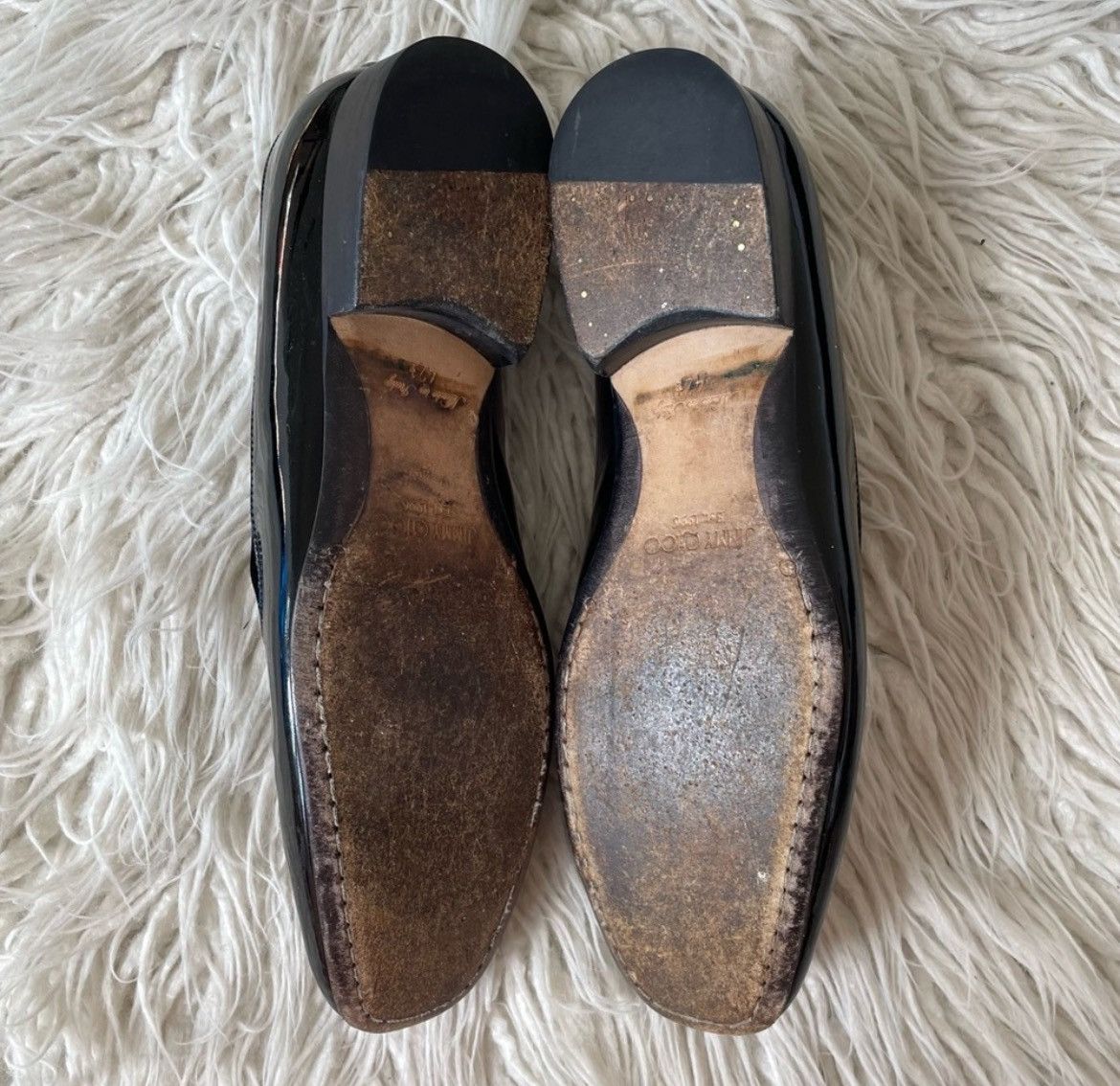 Jimmy Choo Jimmy Choo Patent Leather Velvet Panel Loafers Size US 9.5 / EU 42-43 - 6 Thumbnail