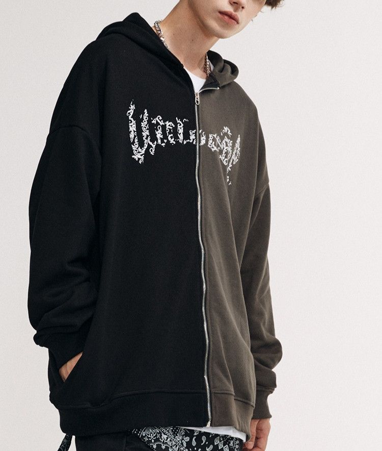 Split Personality Y2K Hype Design Sweater Zipper Hoodie