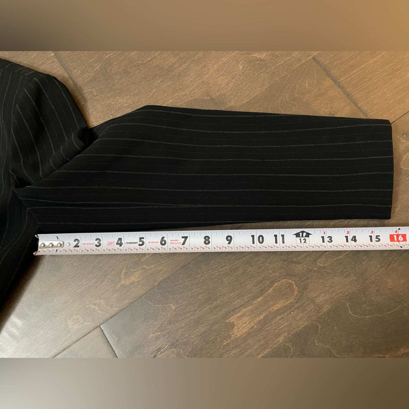 Ann Taylor Ann Taylor Black Pinstripe Blazer (2P) Skirt (6P) Suit Set Size ONE SIZE - 10 Thumbnail