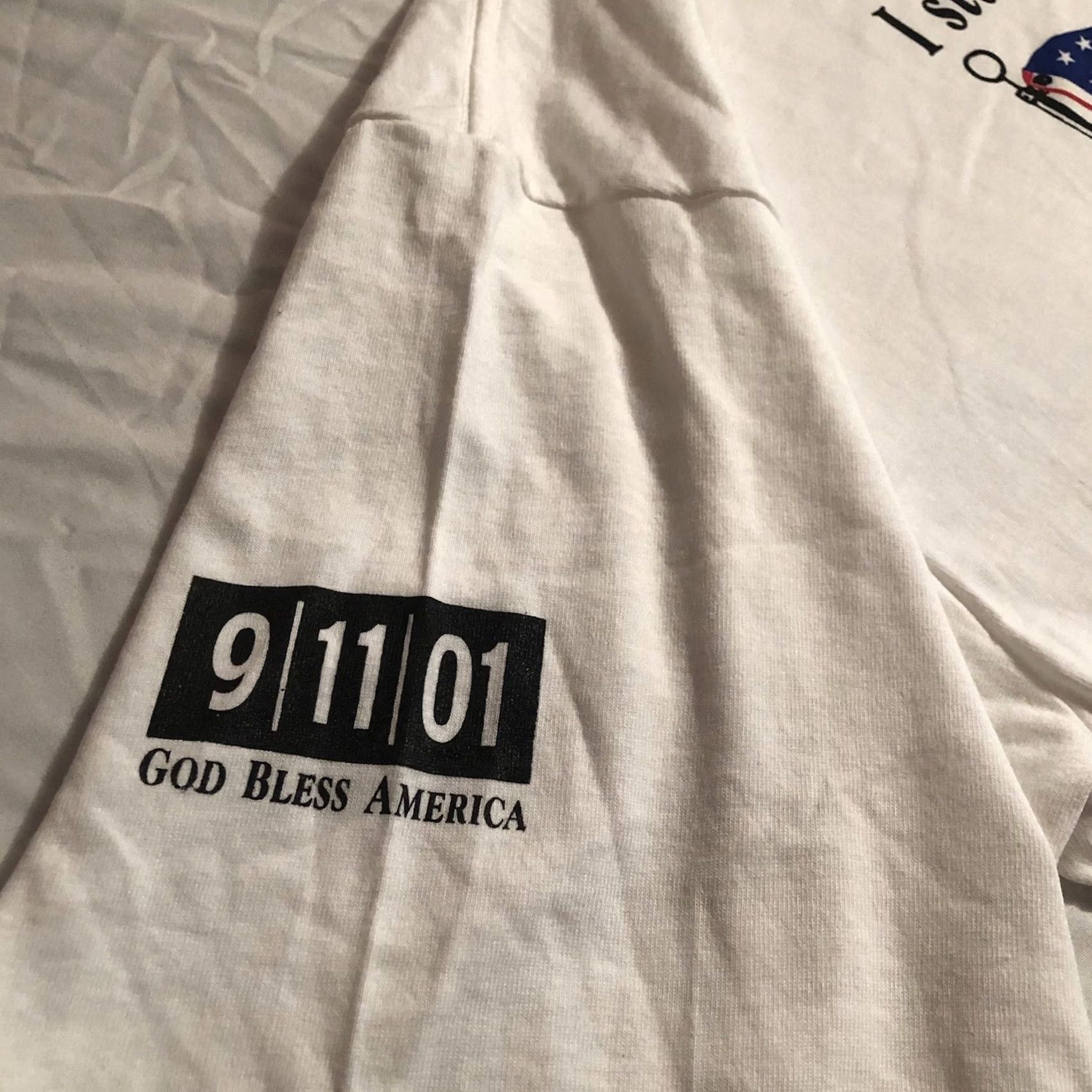 George VINTAGE Jensen 9/11 T-Shirt White XL Patriotic USA 2001 George Bush They Will Hear From Us Mens Size US XL / EU 56 / 4 - 6 Thumbnail