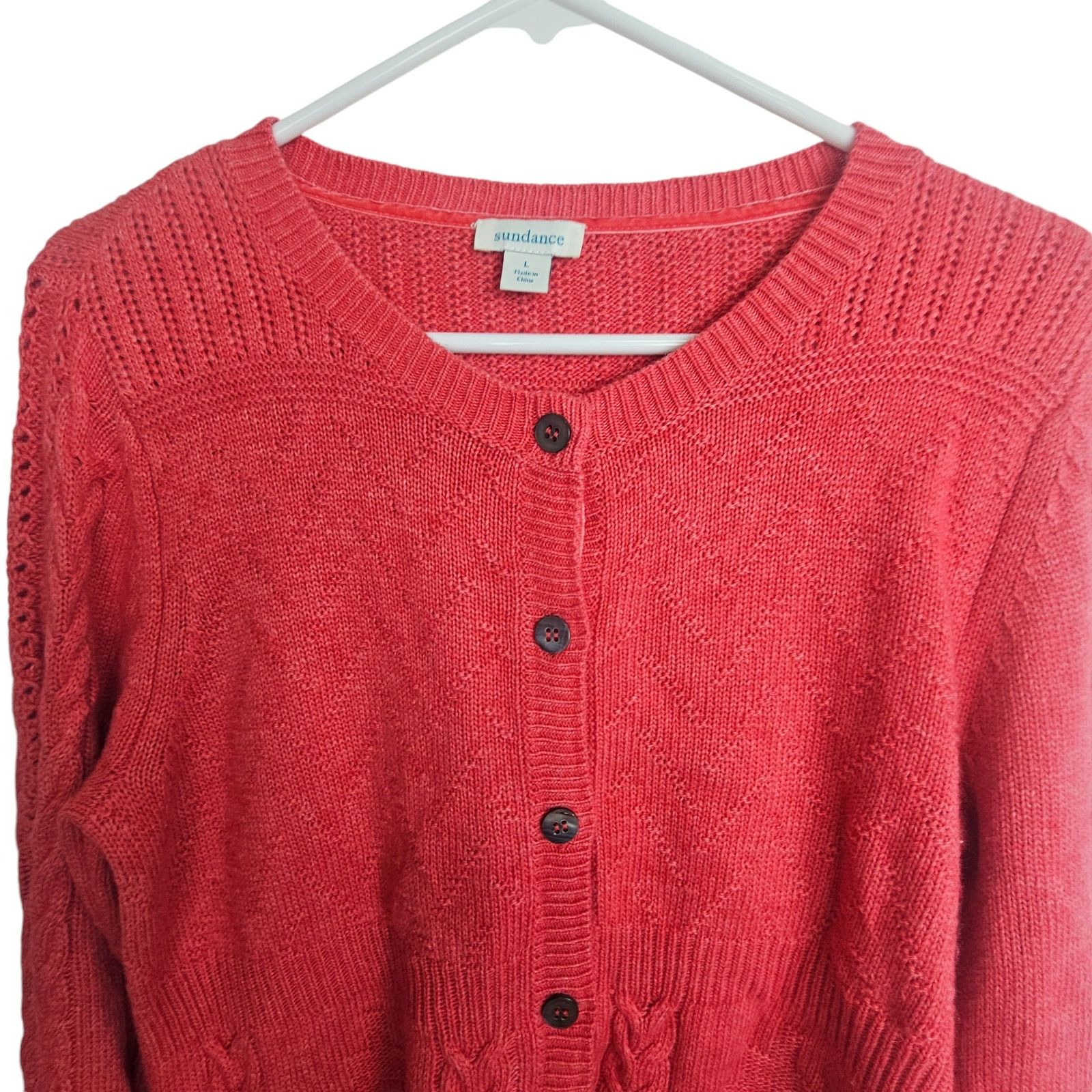 Sundry Sundance Womens Wool Alpaca Cardigan Sweater Sz L Cable Knit Size L / US 10 / IT 46 - 2 Thumbnail