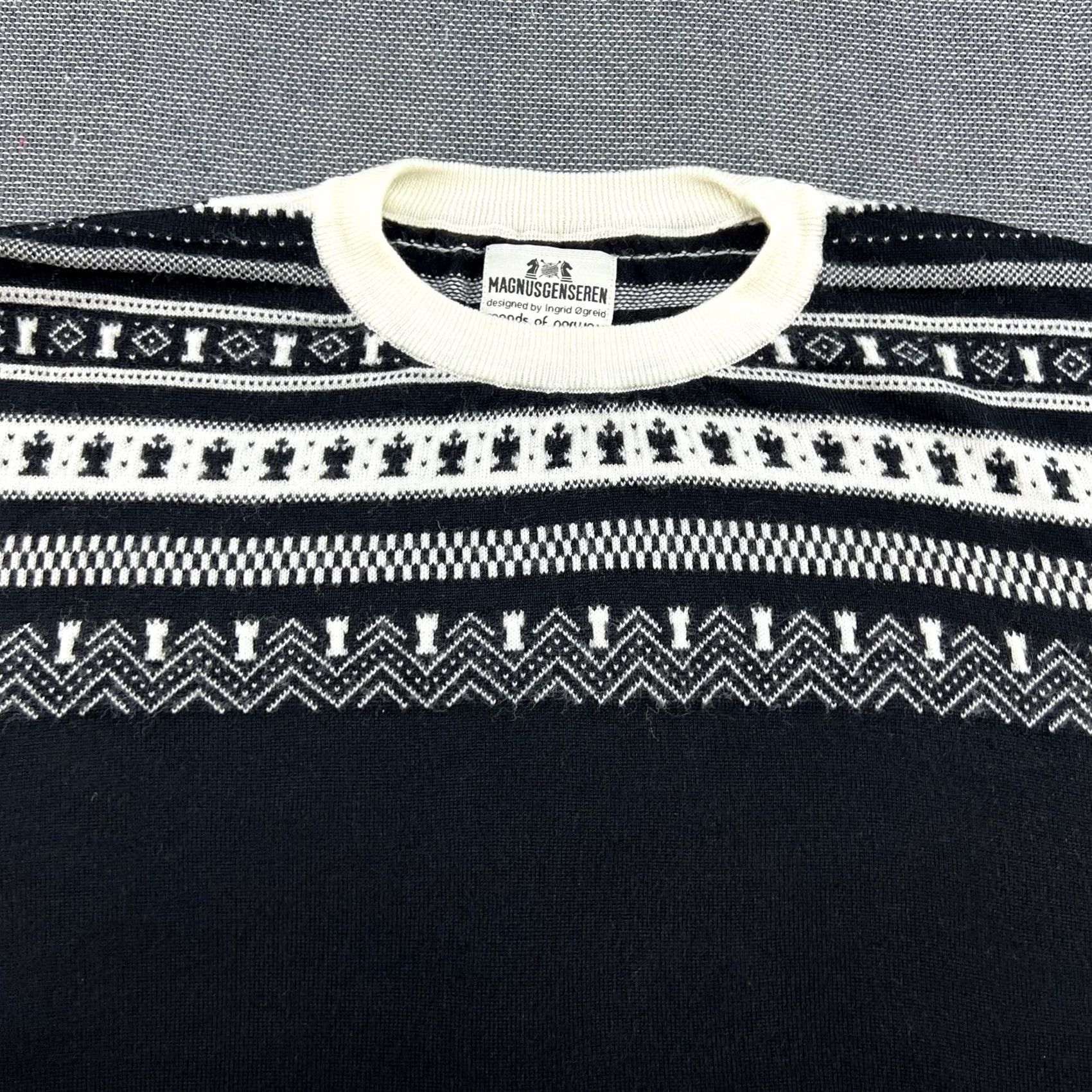 Vintage Moods of Norway Sweater 2XL Black Magnusgenseren Magnus Carlson Chess Print Mens Size US XXL / EU 58 / 5 - 3 Thumbnail