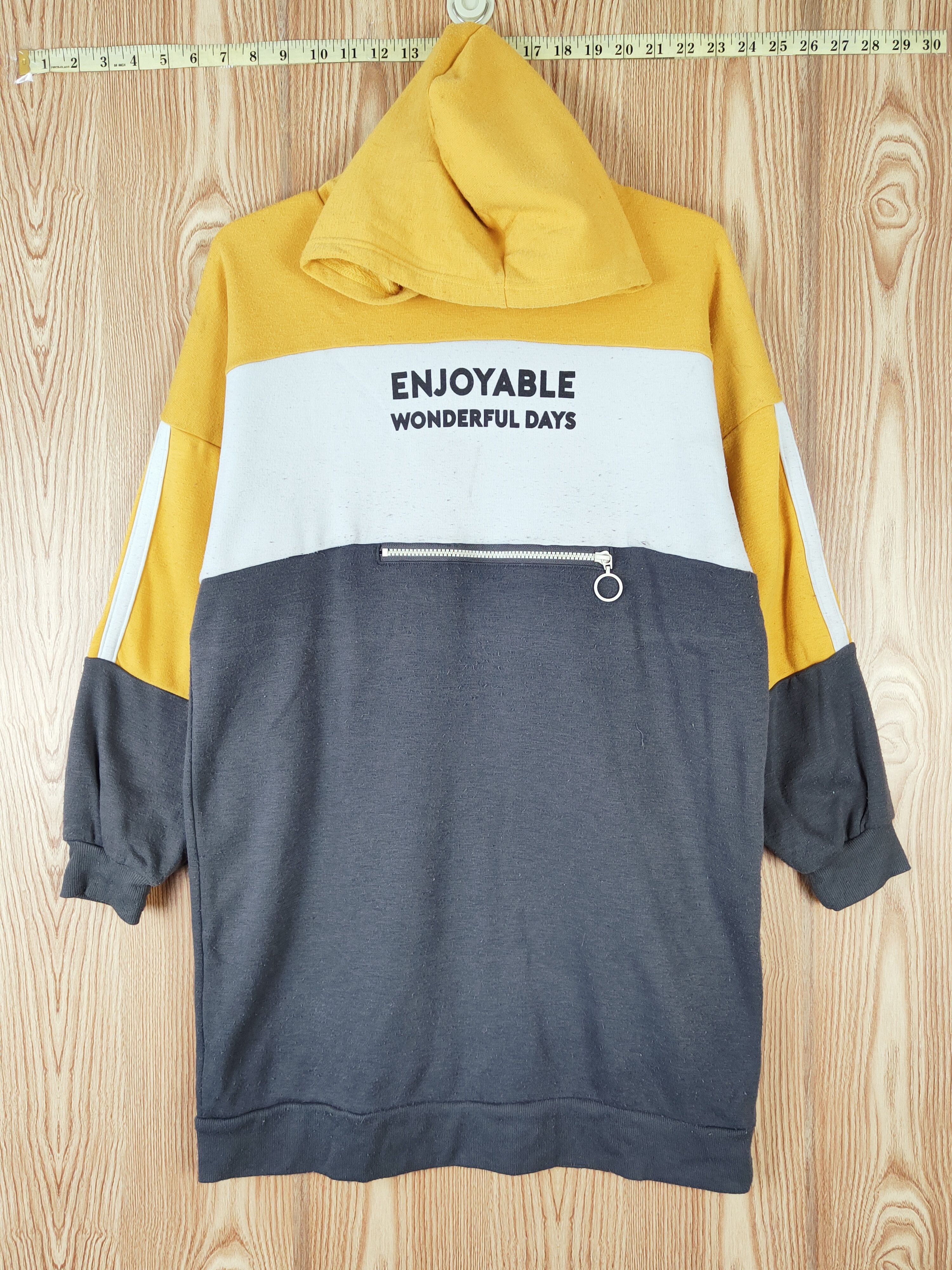 Japanese Brand × Vintage Vintage 💥 Material Blue Bis Yellow Hoodie Long Sweatshirts Size M / US 6-8 / IT 42-44 - 1 Thumbnail