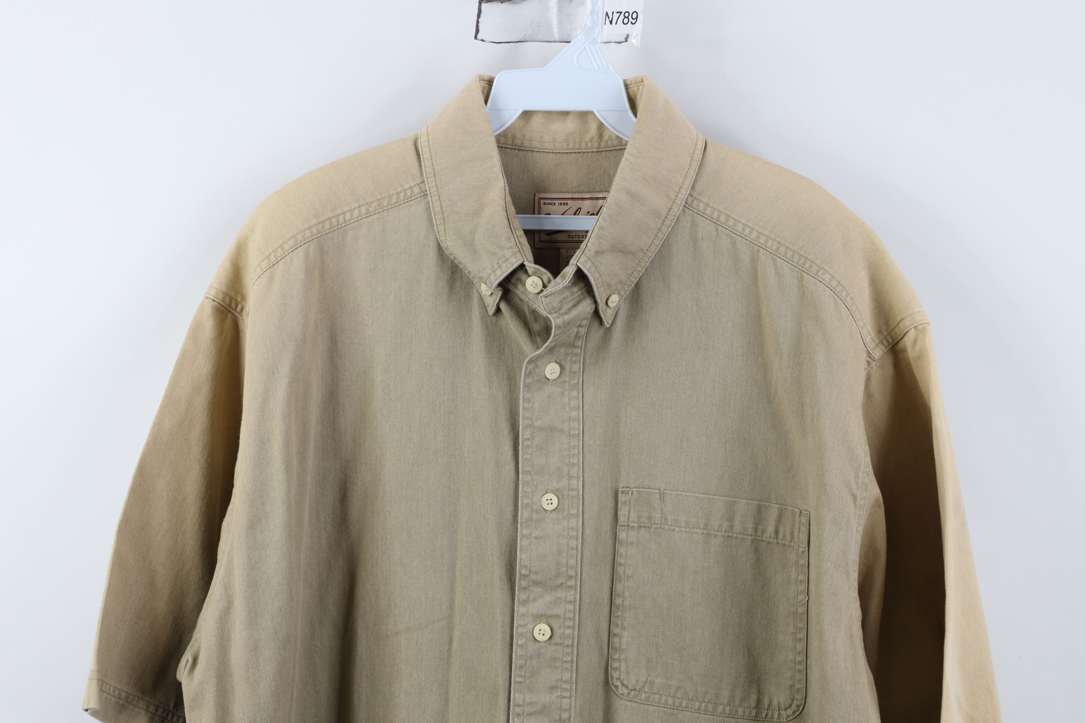 Woolrich Woolen Mills Vintage 90s Woolrich Pigment Dye Baggy Twill Button Shirt Size US L / EU 52-54 / 3 - 2 Thumbnail