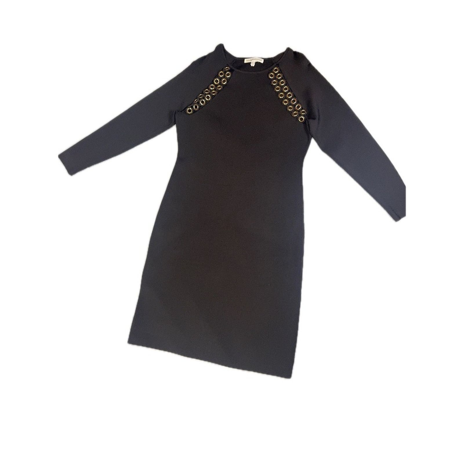 Good American Good American Black Ribbed Knit Bodycon with Grommet Size 5 Size S / US 4 / IT 40 - 2 Thumbnail