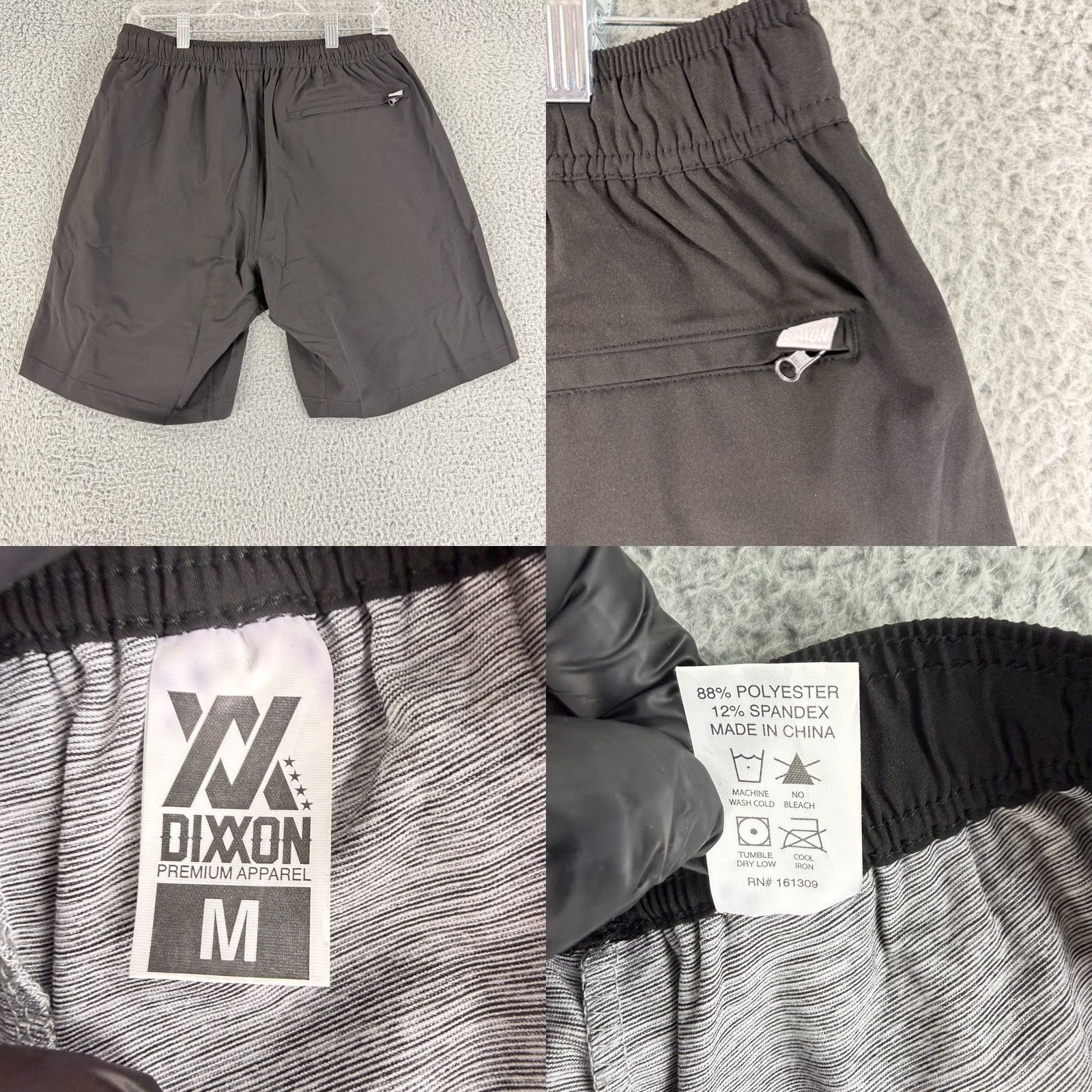 Vintage Dixxon Hybrid Shorts Mens Medium Black Pull On Drawstring Lightweight Lined Size US 31 - 8 Thumbnail