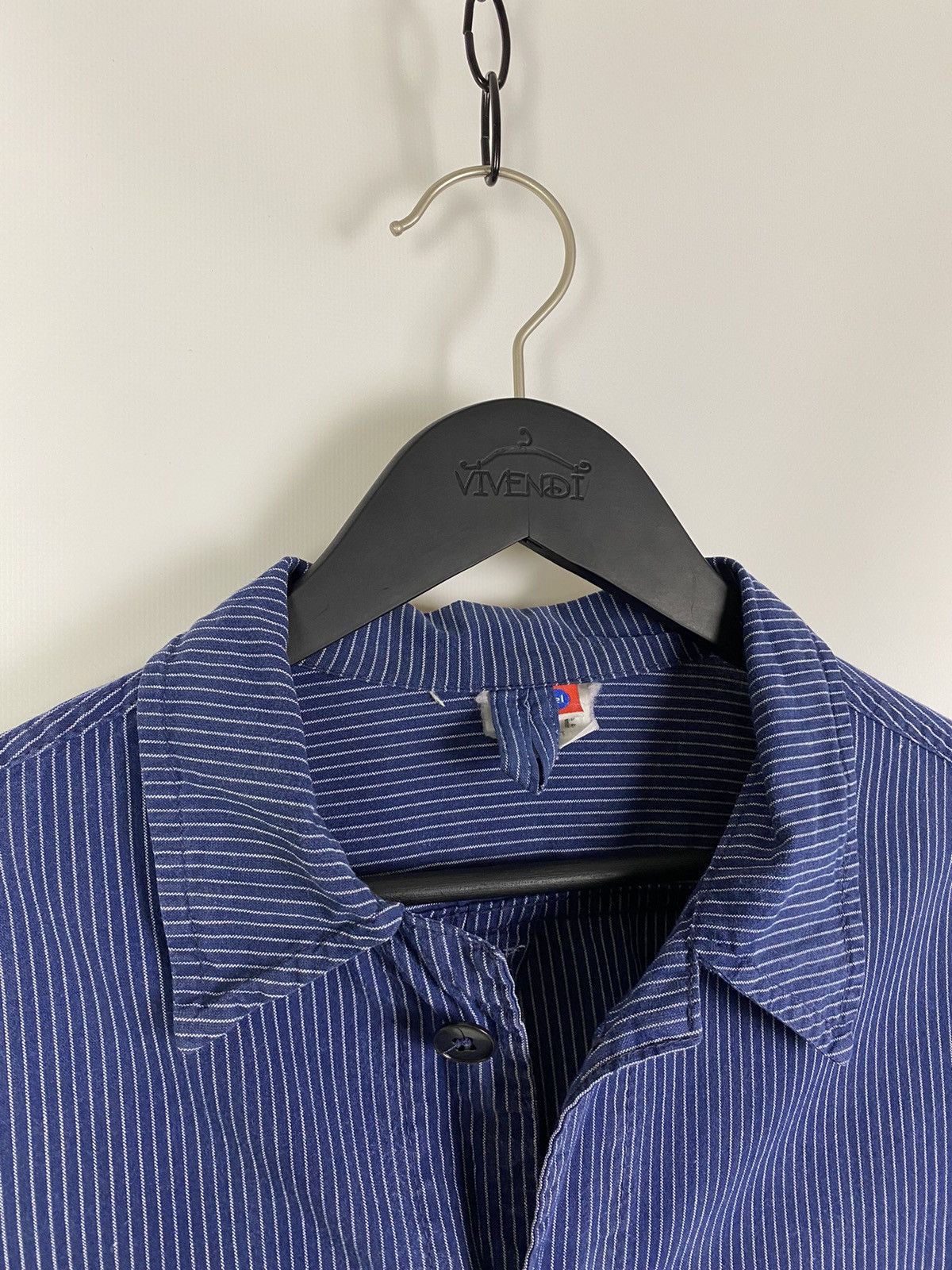 Vintage 90s Vintage Kempel Hickory Stripe Chore Work Over Shirt Size US S / EU 44-46 / 1 - 2 Thumbnail