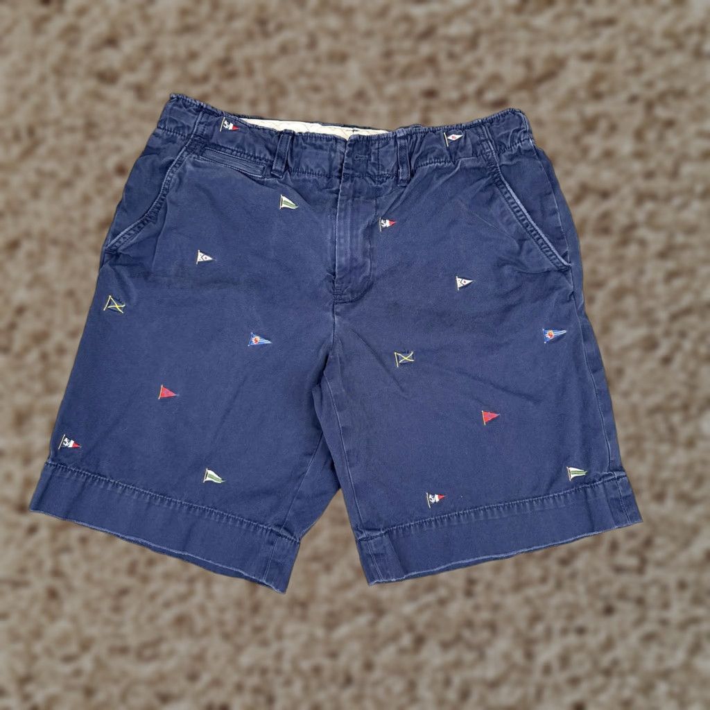 Polo Ralph Lauren Polo Ralph Lauren Shorts Men 33 Blue Chino Nautical Flags 10 Inseam Casual Beach Size US XS / EU 42 / 0 - 1 Thumbnail