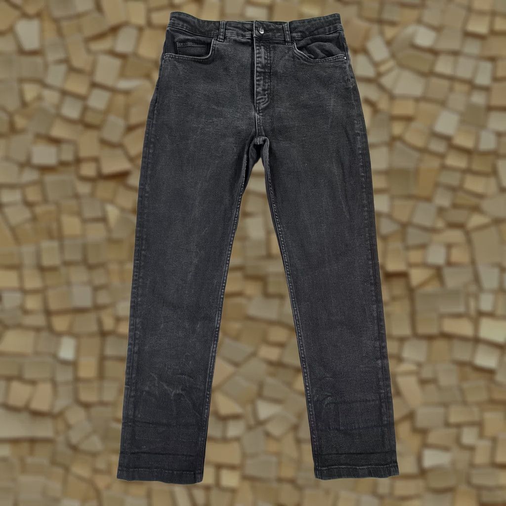 ME+EM ME+EM Womens Jeans Black W32 L29 Slim Fit Tapered Stretch Denim Zip Fly Jeans Women Mens Size 24" / US 00 / IT 34 - 1 Thumbnail