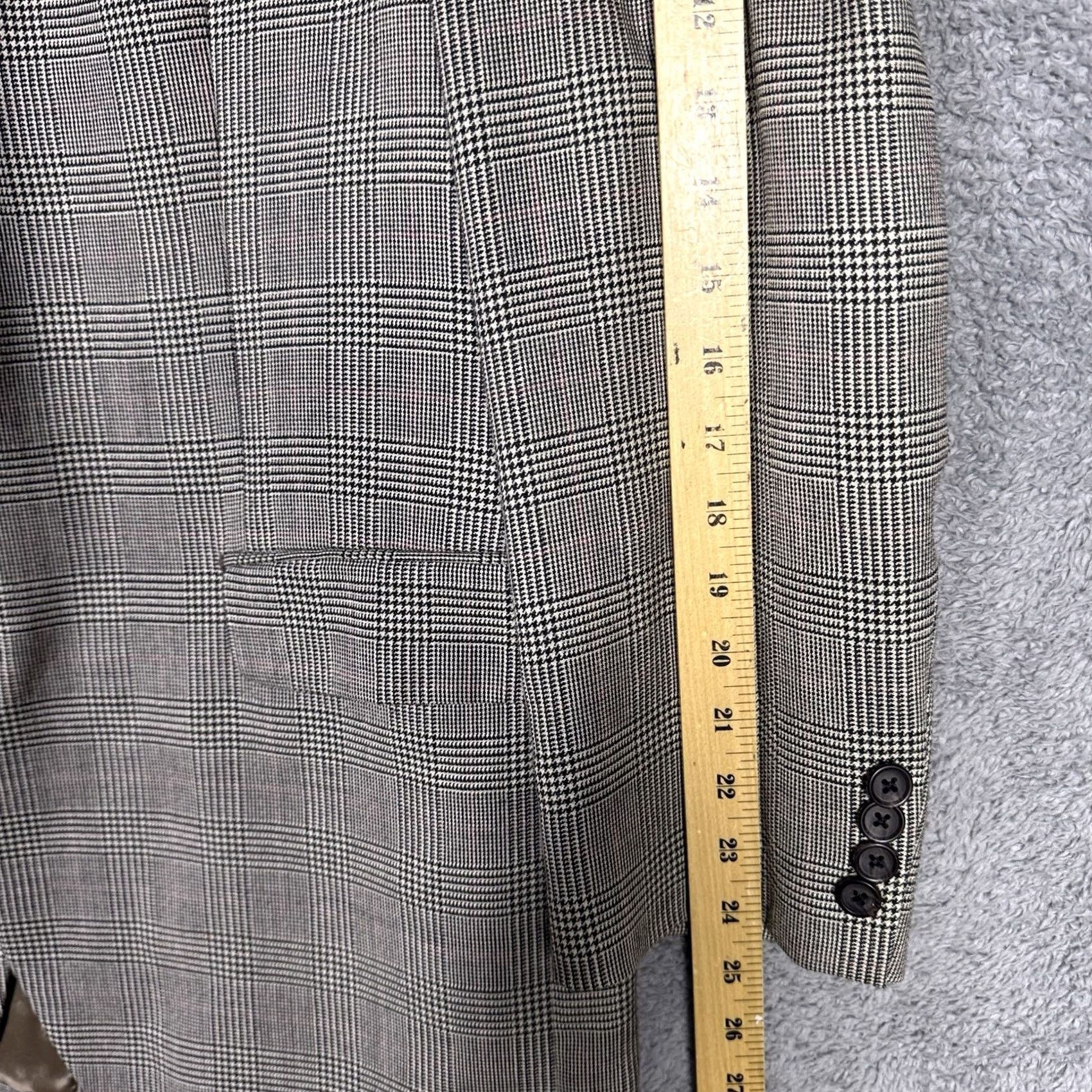 Ralph Lauren VINTAGE Ralph Lauren Blazer Men 44L Silk Wool Glen Check Houndstooth Suit Jacket 3Button Size 44R - 5 Thumbnail