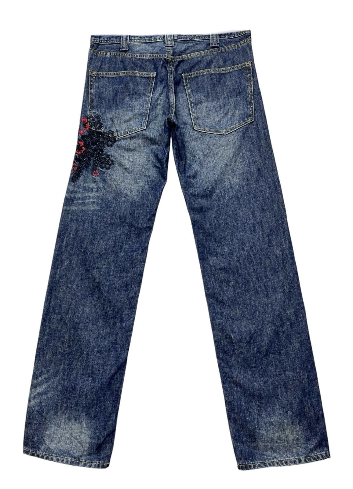Takeo Kikuchi 🔥90’s TAKEO KIKUCHI Art Embroidery Flower Karakuri Tamashi Size US 29 - 8 Thumbnail