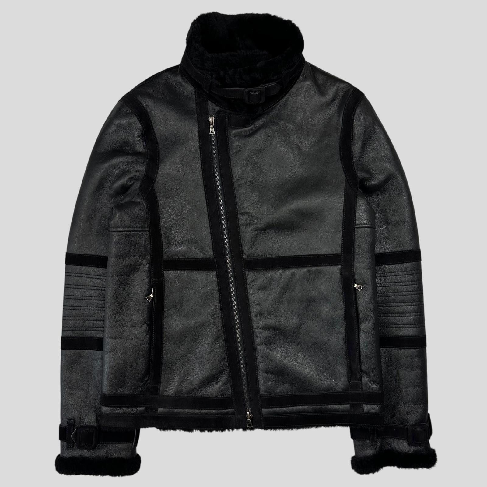 Neil Barrett Neil Barrett Leather Lamb Shearling Asymetric Biker Jacket S Size US S / EU 44-46 / 1 - 2 Thumbnail