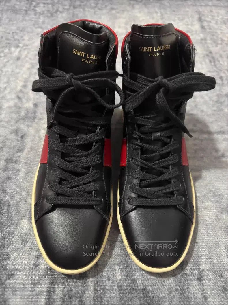 Saint Laurent Paris Saint Laurent Paris Calfskin Black and Red Patchwork High- Size US 7 / EU 40 - 4 Thumbnail