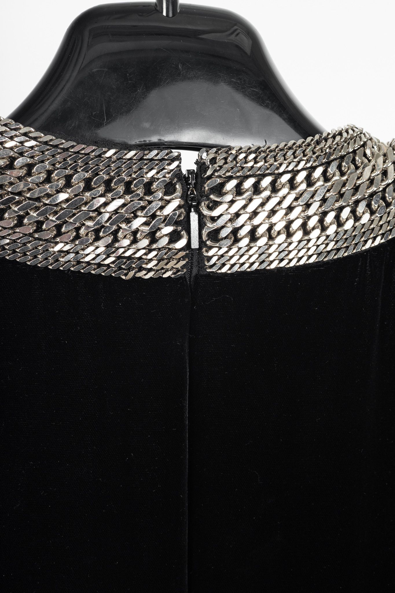 Saint Laurent Paris Saint Laurent AW14 Runway Velvet Chain-Embellished Minidress Size S / US 4 / IT 40 - 9 Thumbnail