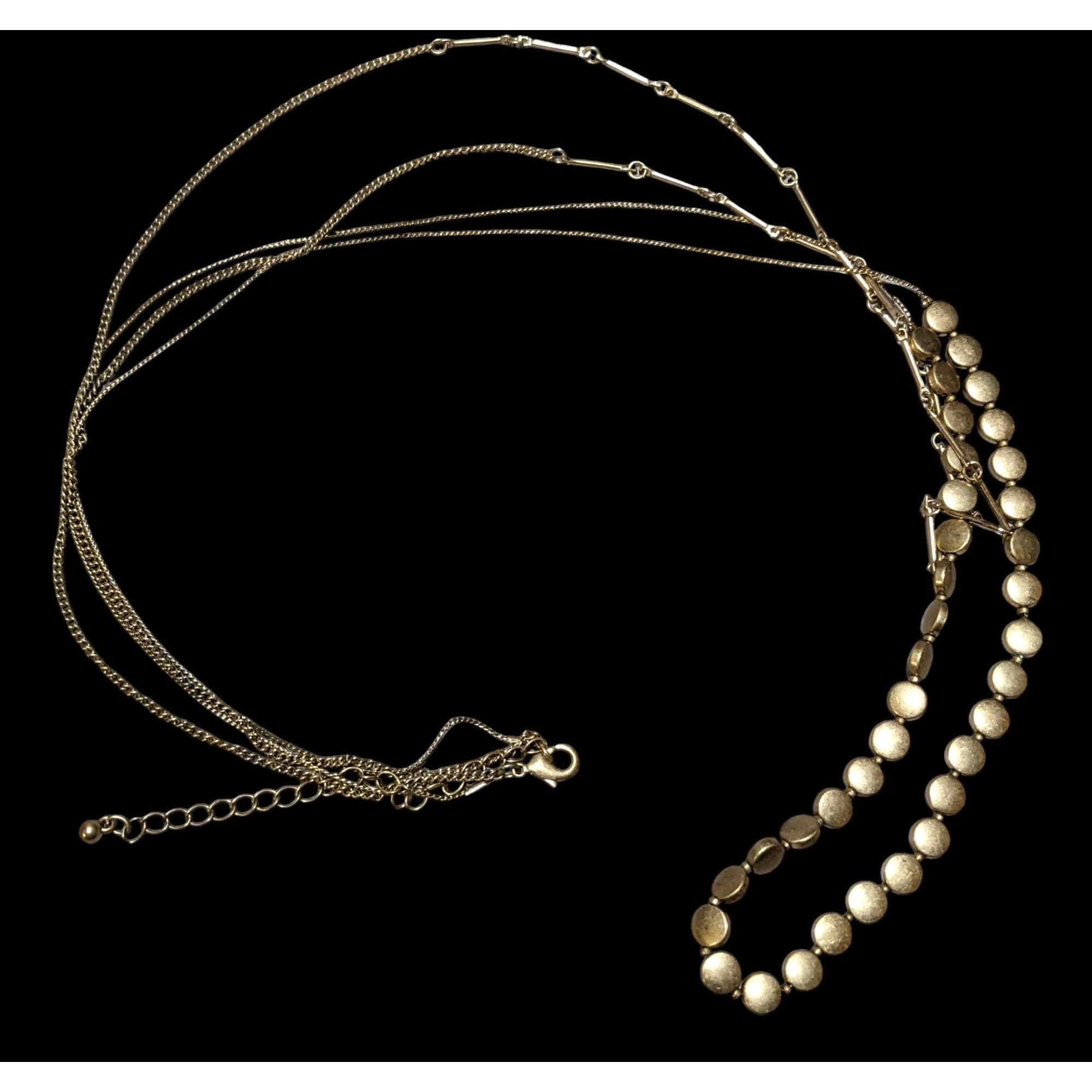 Other Preppy Multilayer Gold Chain Beaded Necklace Size ONE SIZE - 1 Thumbnail