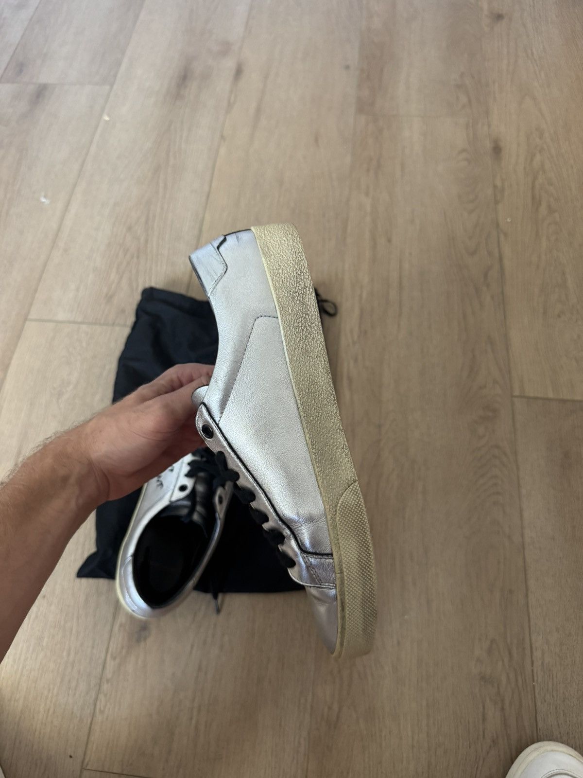 Saint Laurent Paris Court sig low silver Size US 8 / EU 41 - 8 Thumbnail
