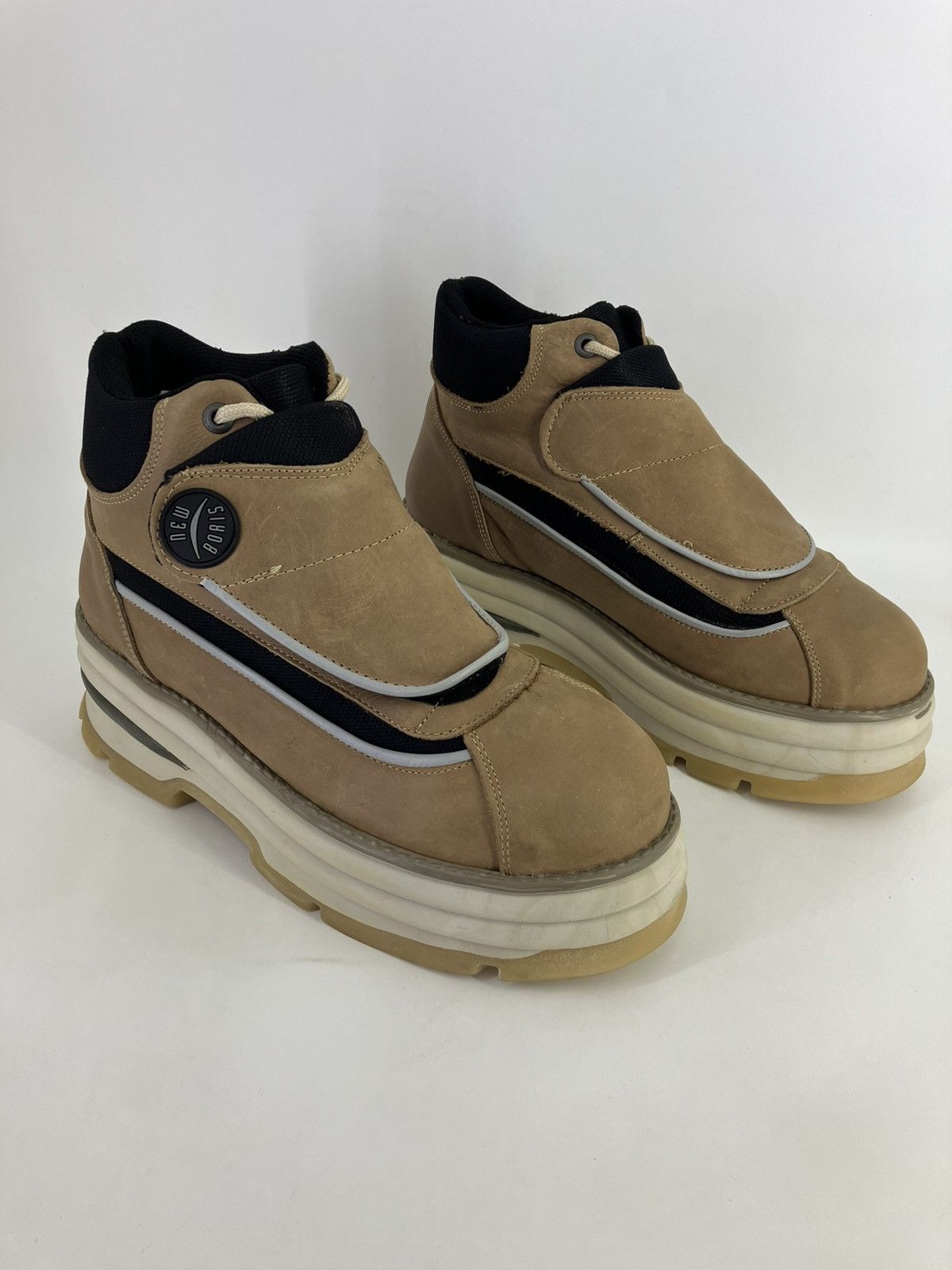 Vintage New Boris genuine leather chunky platform 90s00s men boots Size US 11 / EU 44 - 2 Thumbnail