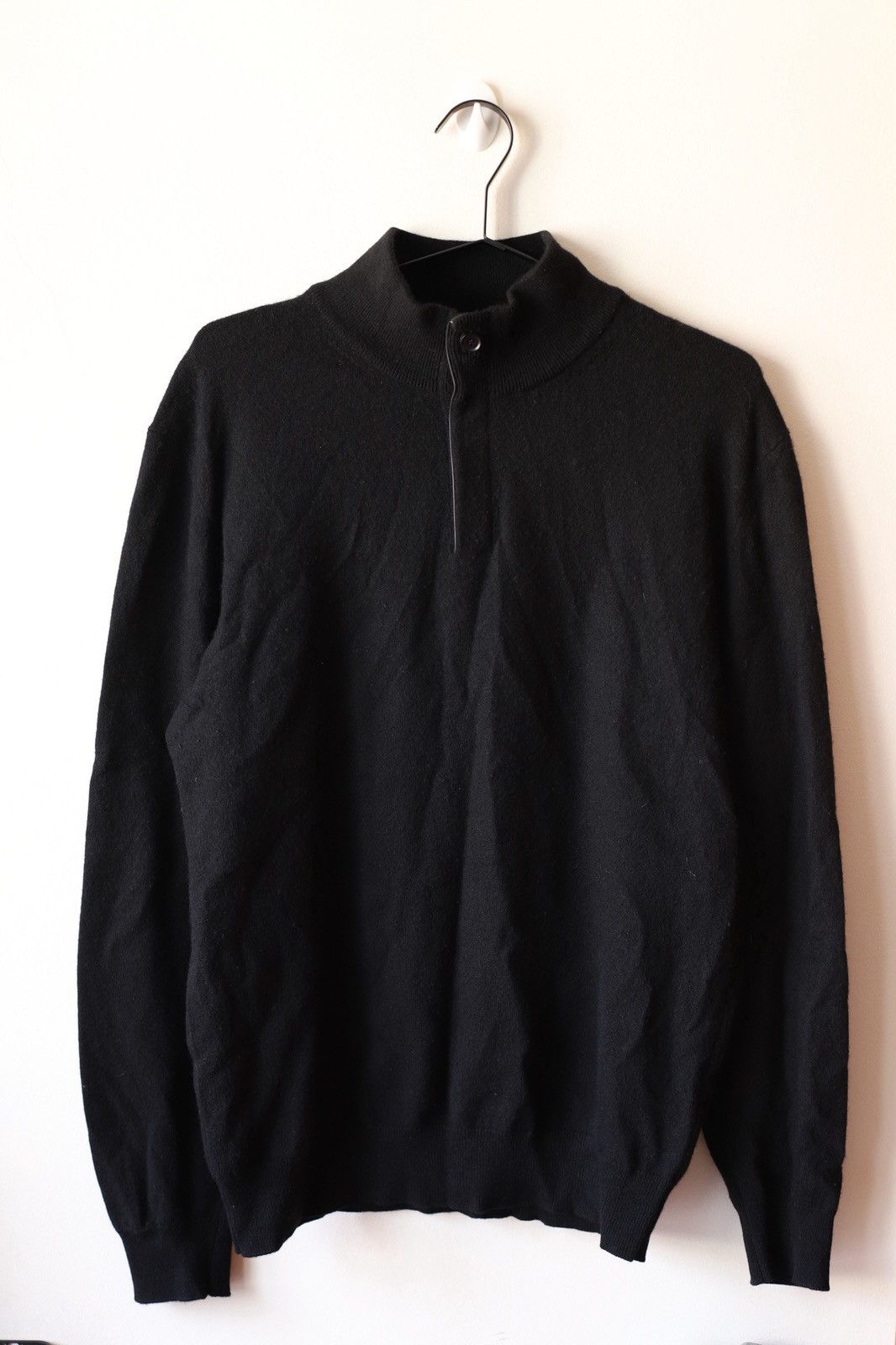 Zegna BLACK OASI CASHMERE ZIP Mock Neck Sweater