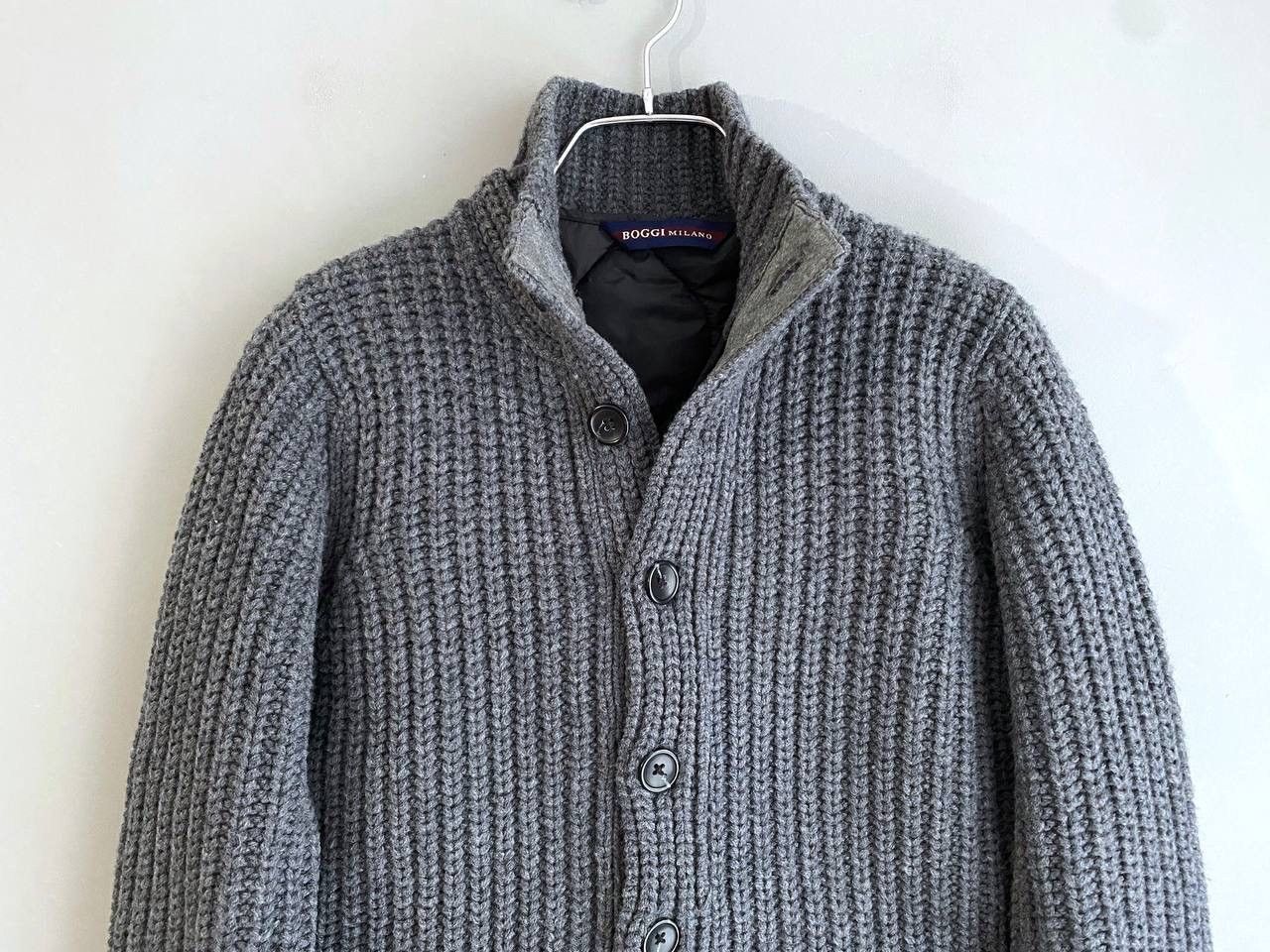 Boggi Boggi Milano Knit Merino Wool Button Cardigan Vest Lining, S Size US S / EU 44-46 / 1 - 3 Thumbnail