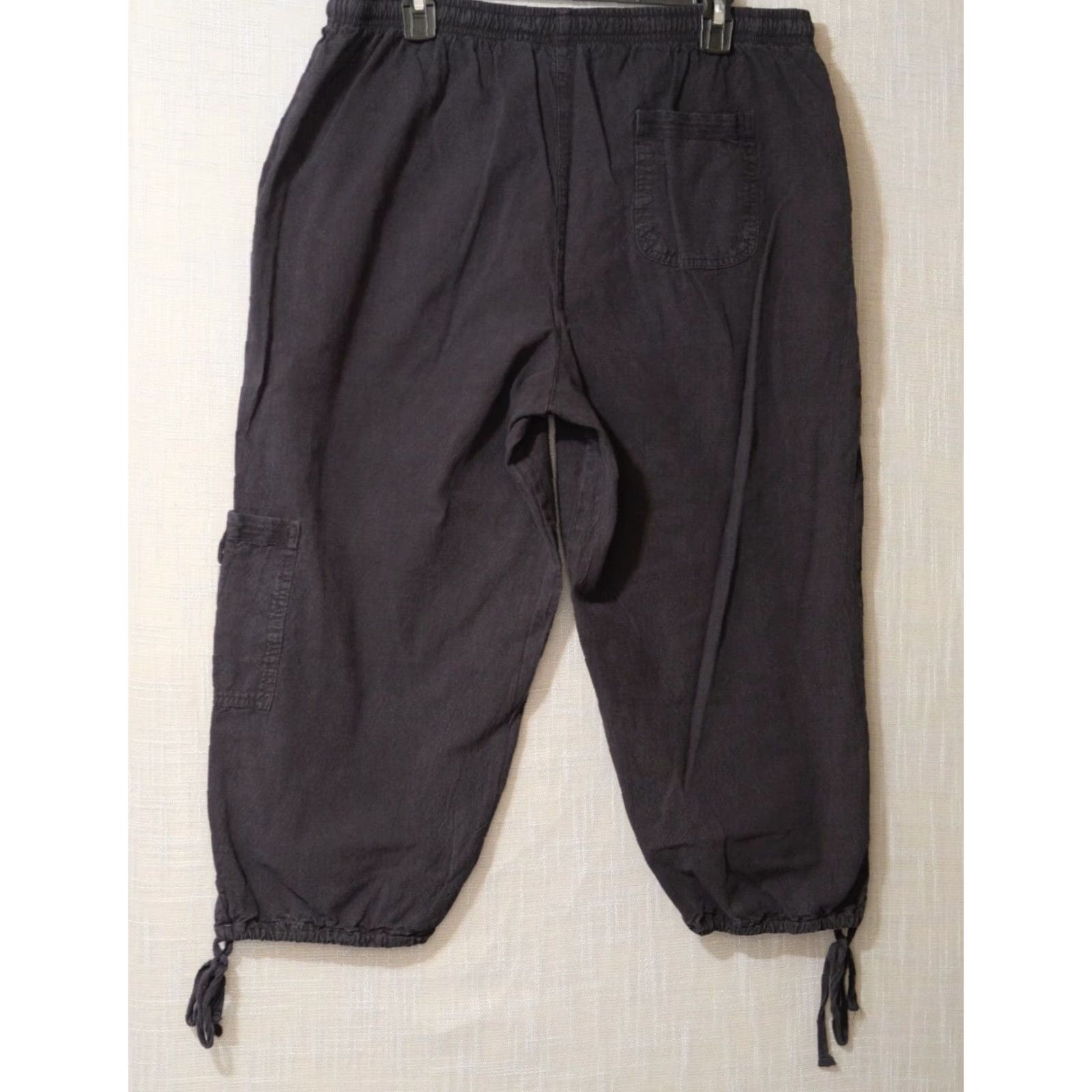 Vintage VINTAGE CLASSIC ELEMENTS Capri Pull On Black 100% Cotton Women's L #H50-31 Size ONE SIZE - 4 Thumbnail