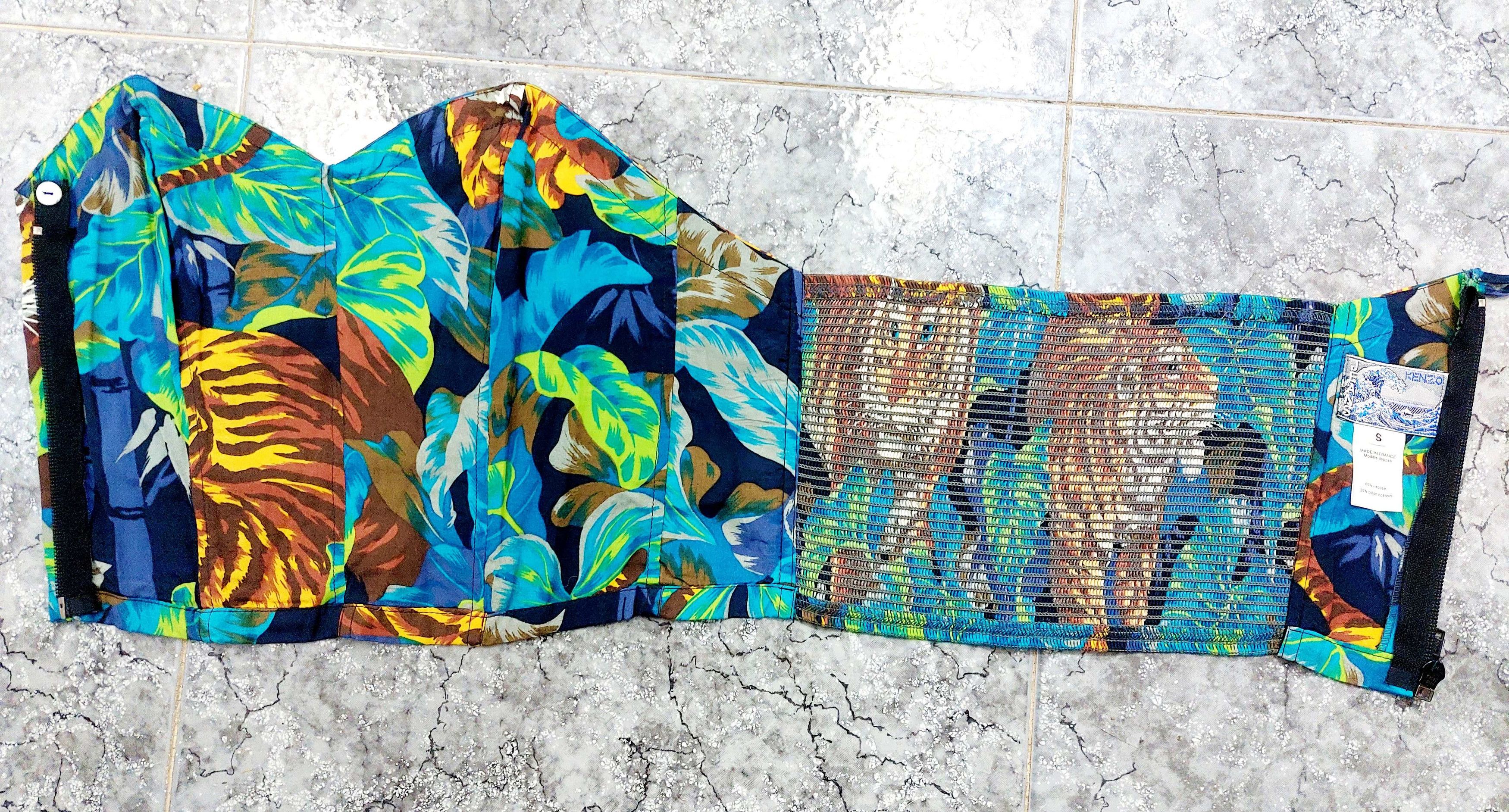 Kenzo Archive Kenzo Jungle Tropical Tiger Leaf Y2K Bustier Corset Size S / US 4 / IT 40 - 10 Thumbnail