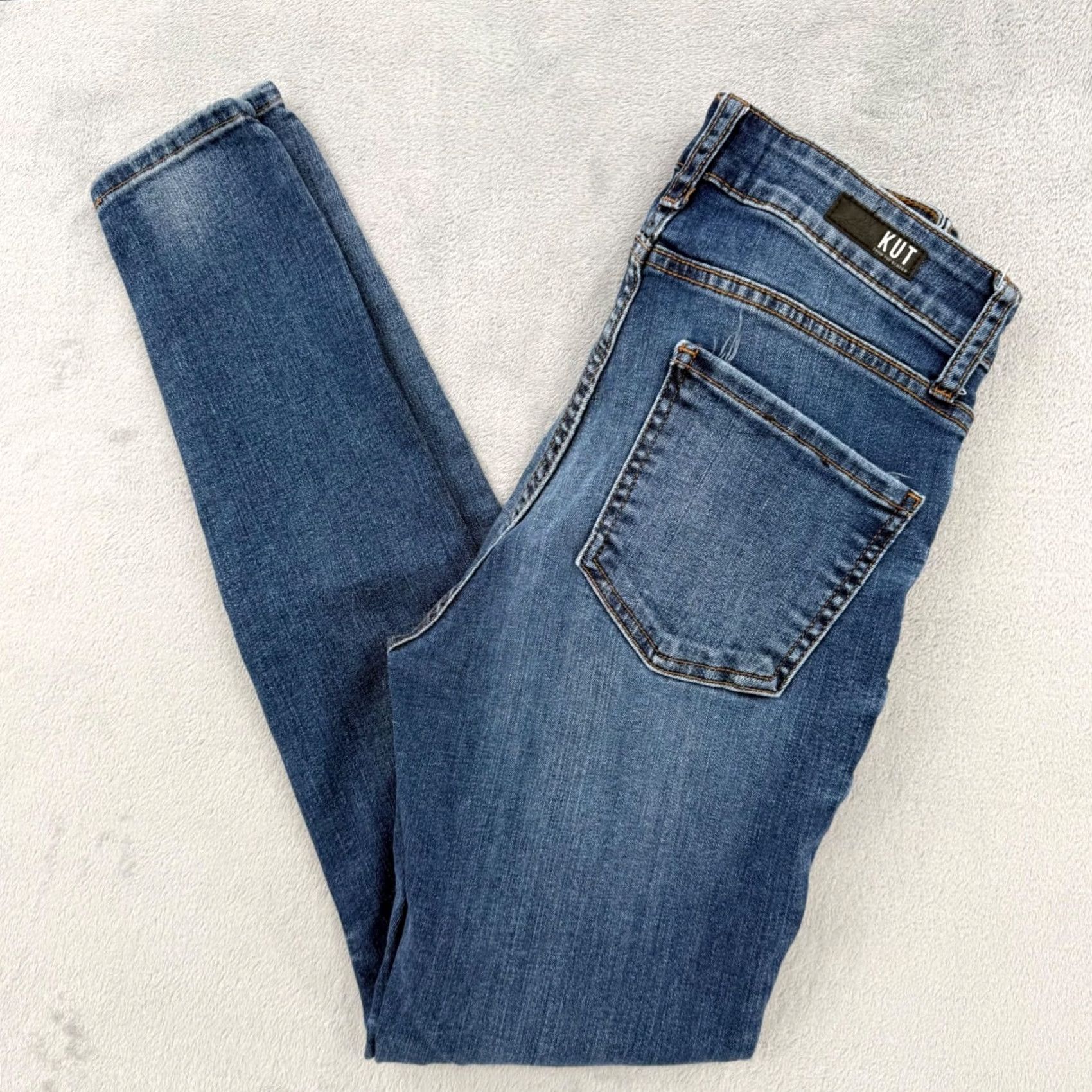 Vintage Kut from the Kloth Donna High Rise Skinny Jeans Dark Wash Blue Denim Size 2 Size 26" / US 2 / IT 38 - 2 Thumbnail