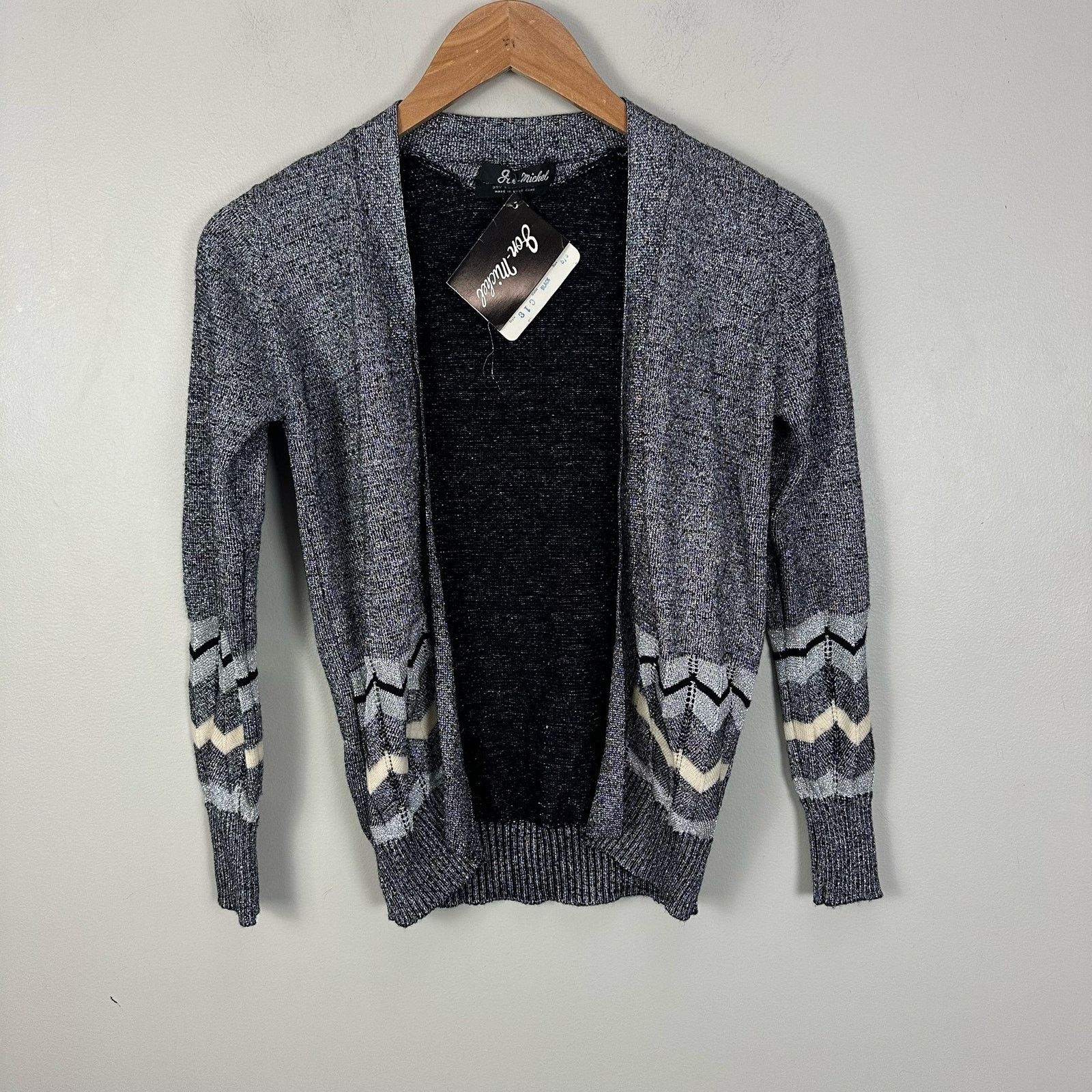 Other Vintage 70s Jon-Michel Sparkly Silver Cardigan Sweater 5 6 S Size S / US 4 / IT 40 - 2 Thumbnail