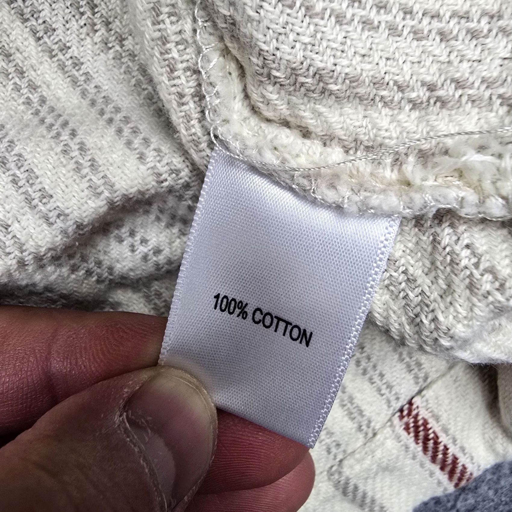 Vintage Sahalie Hoodie Mens XL White Striped Knit Cotton Baja Pullover Pockets Casual Size US XL / EU 56 / 4 - 5 Thumbnail