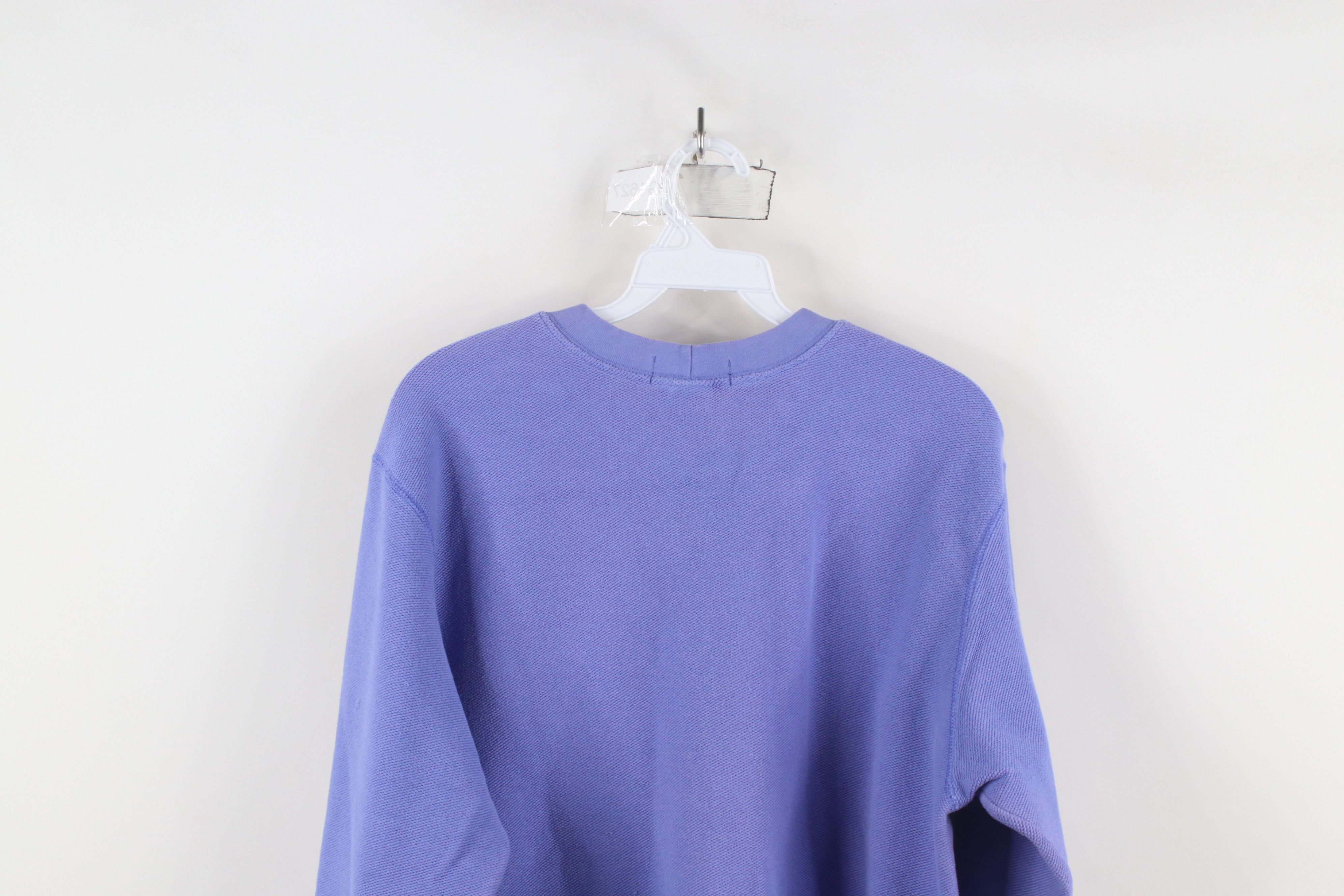 Lands' End × Vintage Vintage 90s Lands End Blank Tight Weave Knit Sweater Blue Size US M / EU 48-50 / 2 - 11 Thumbnail
