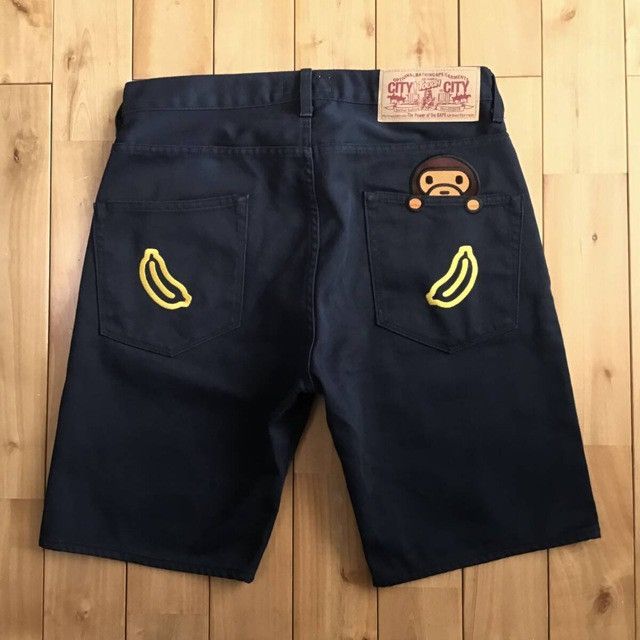 Bape BAPE Milo Embroidered Shorts Navy a bathing ape NIGO ★size M Size US 32 / EU 48 - 1 Thumbnail