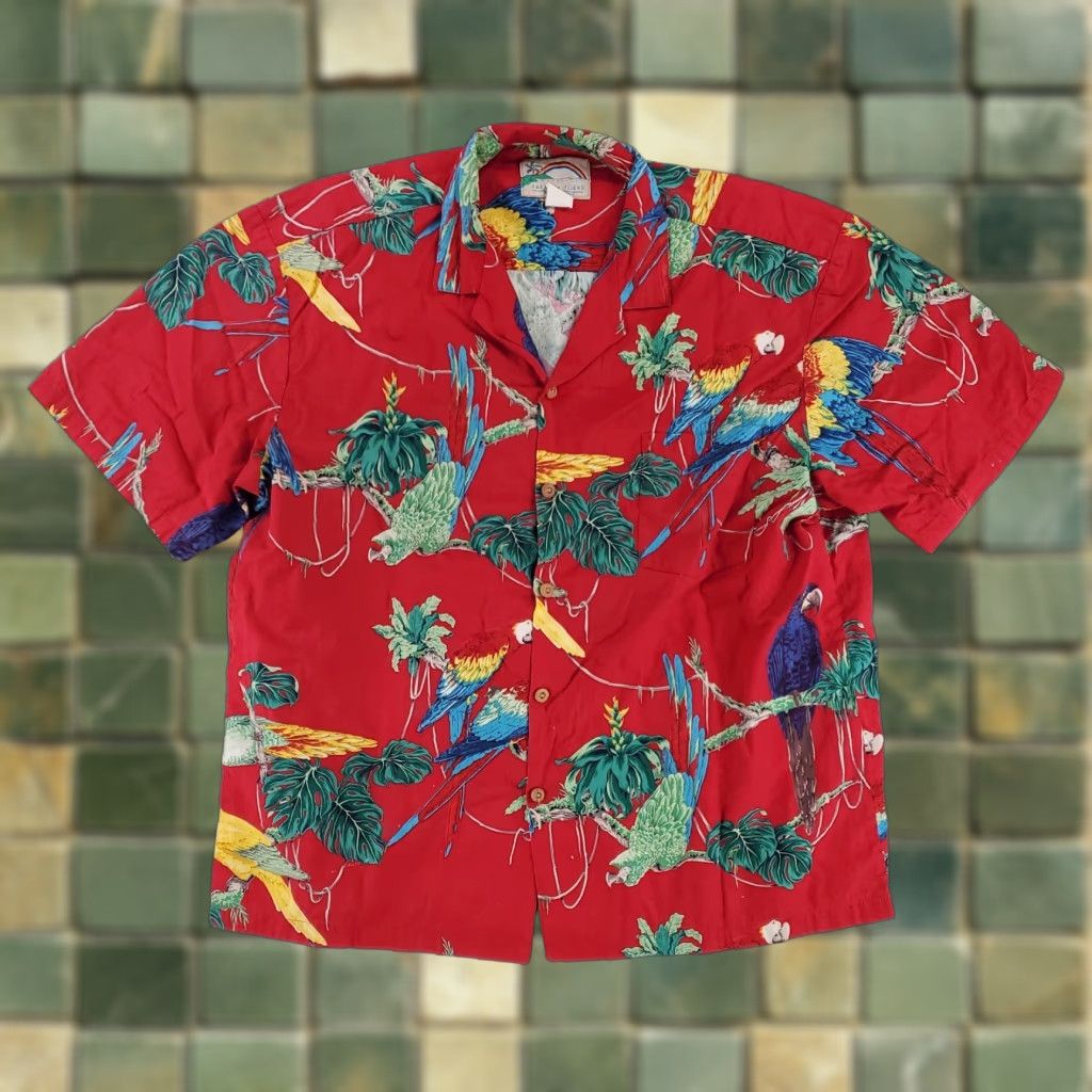 Paradise Found Paradise Found Magnum PI Hawaiian Shirt Button Up Red Parrots Mens XL Size US XL / EU 56 / 4 - 1 Thumbnail