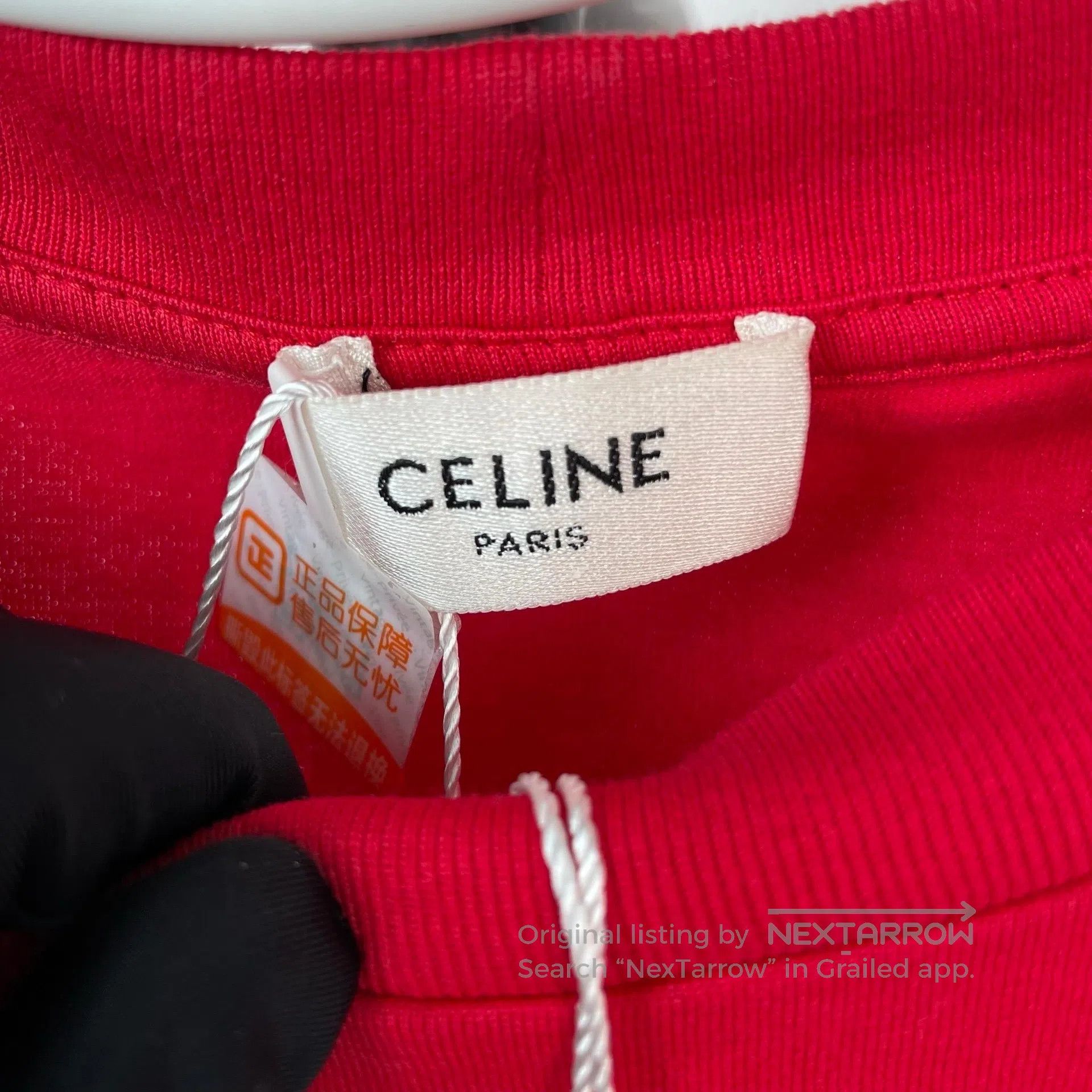 Celine CELINE Red White Letter Short Sleeve T-Shirt Size XS| Size XS / US 0-2 / IT 36-38 - 6 Thumbnail
