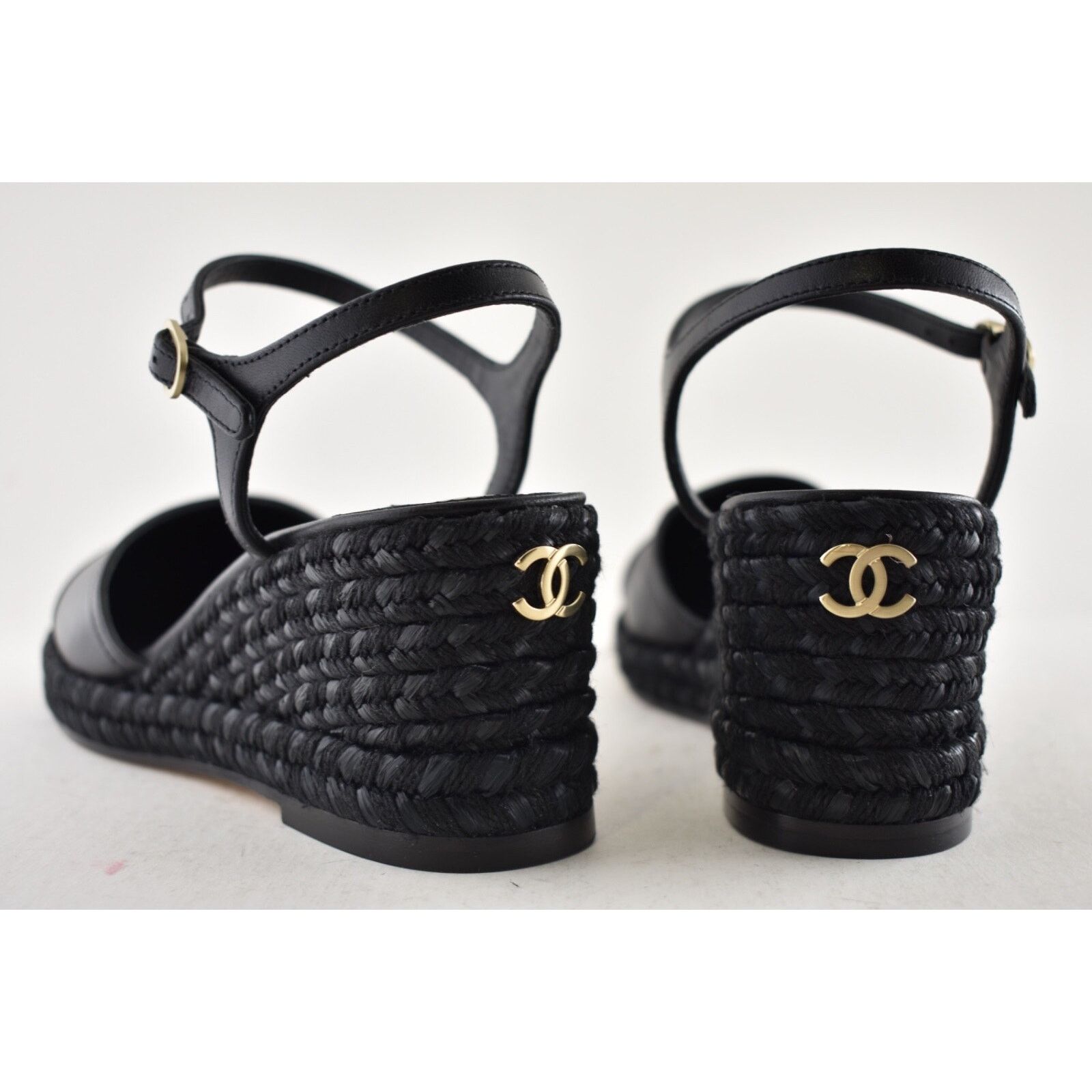 Chanel Chanel 23P Black Lambskin Cord Espadrille CC Logo Ankle Size US 8 / IT 38 - 15 Thumbnail