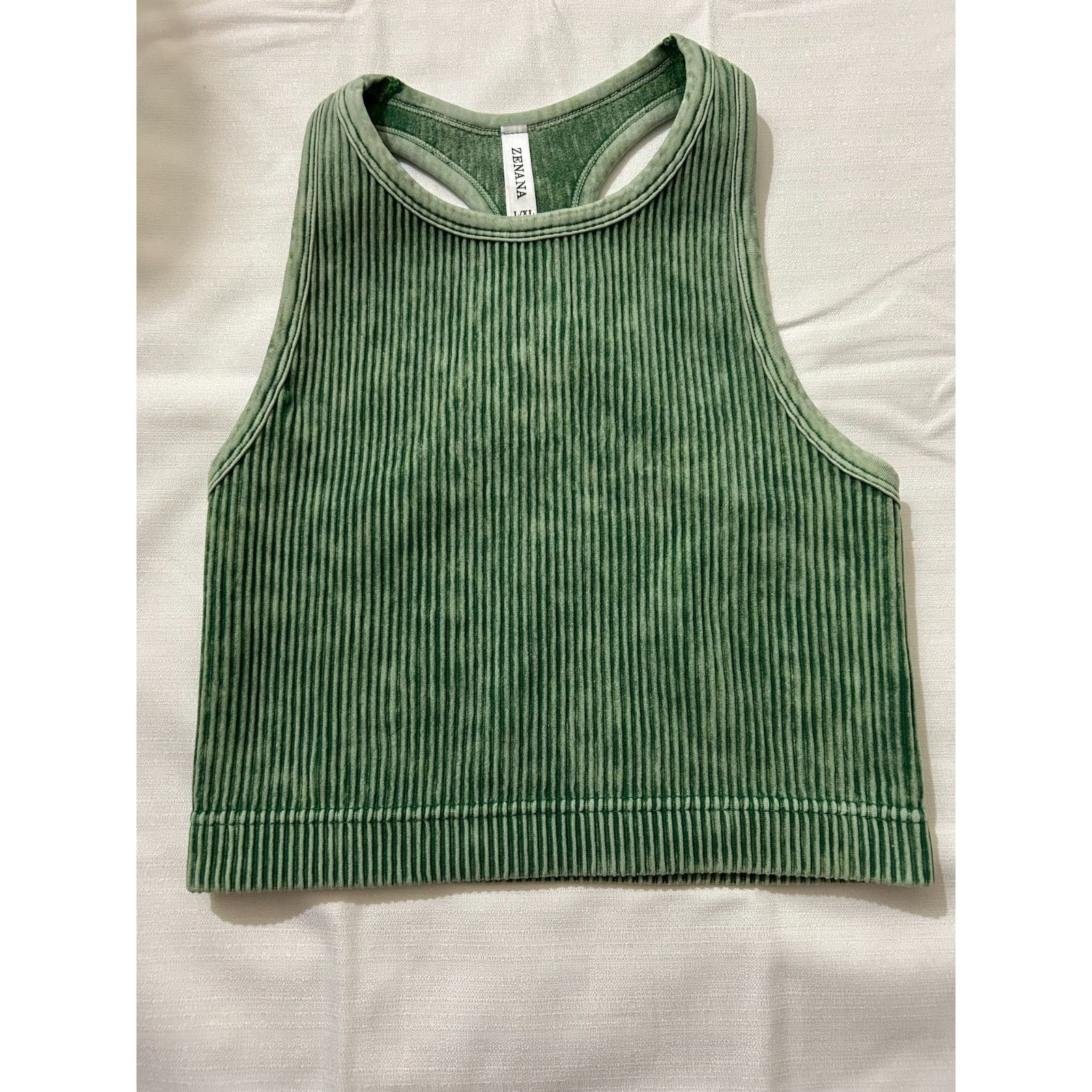 Other NWOT-Women's Zenna Ribbed Cropped Tank Top-Green Size L/XL Size L / US 10 / IT 46 - 1 Thumbnail