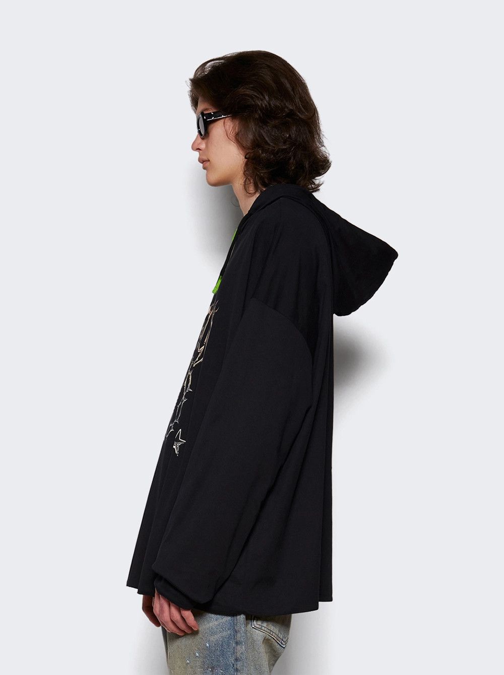 Givenchy o1mle0326 Graphic Vintage Hoodie in Black Size US XXL / EU 58 / 5 - 4 Thumbnail