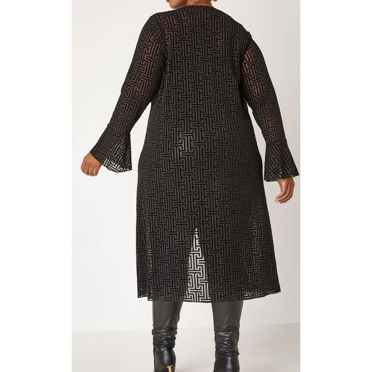 Other Women’s Size 2X - 18/20 | Geo Pattern Stretchy Mesh Duster Size XXL / US 16-18 / IT 52-54 - 3 Thumbnail